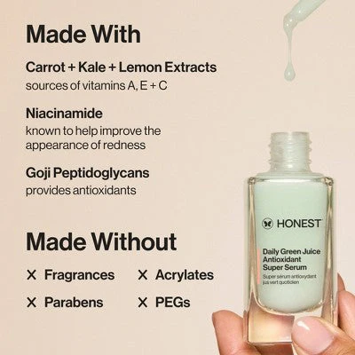 Honest Beauty Daily Green Juice Antioxidant Super Serum 1 fl oz - Image 7
