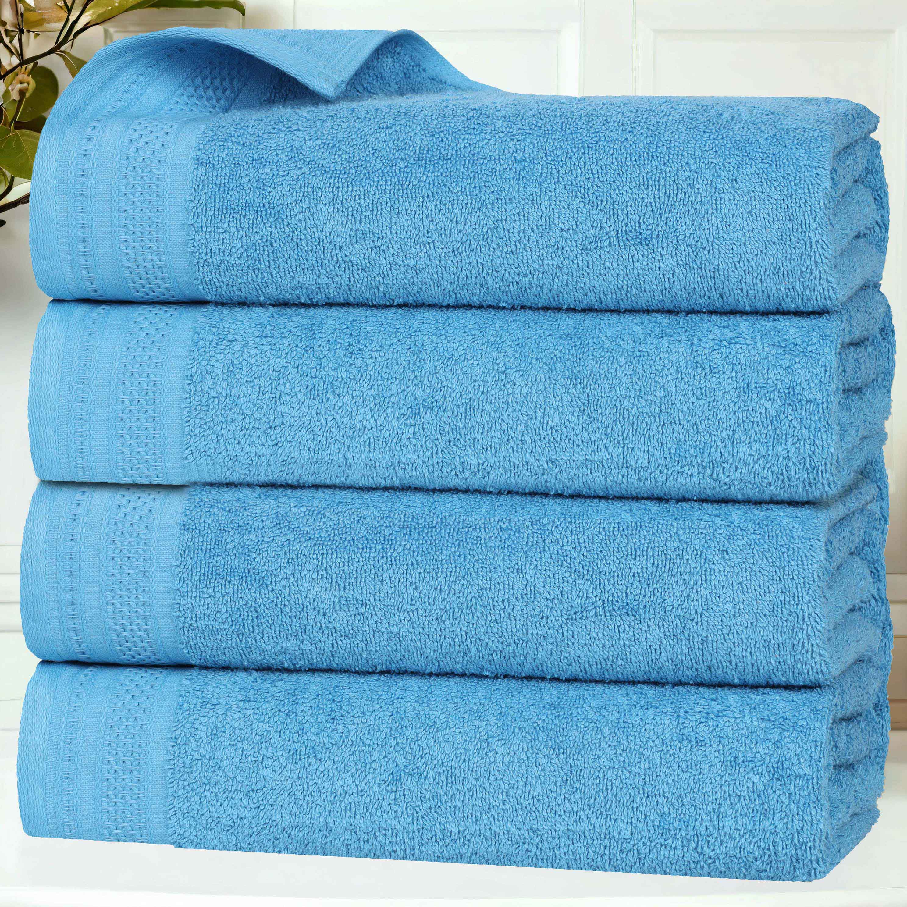 Honeycomb Textured Waffle Border Cotton Bath Towels, Set of 4 - Image 10