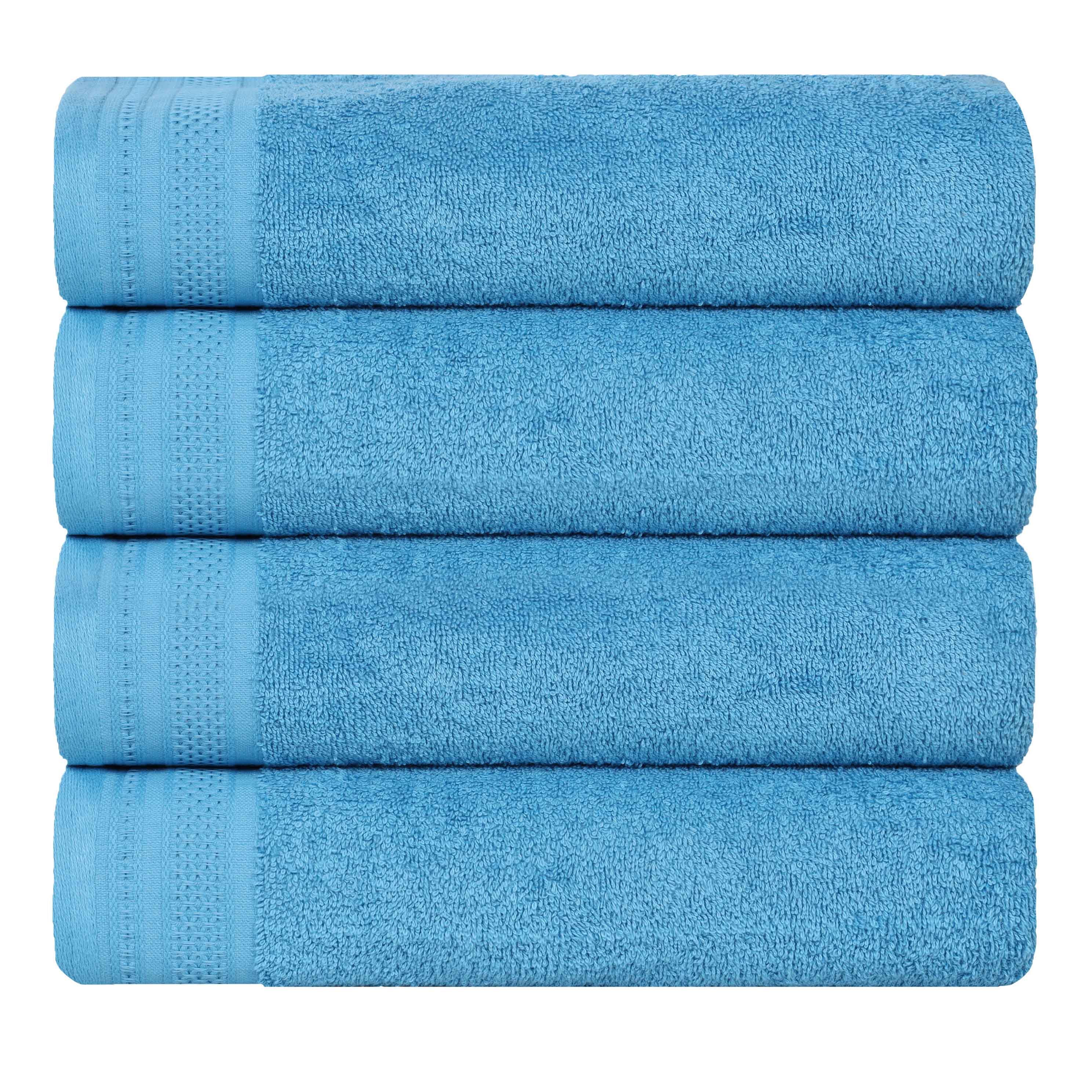 Honeycomb Textured Waffle Border Cotton Bath Towels, Set of 4 - Image 11