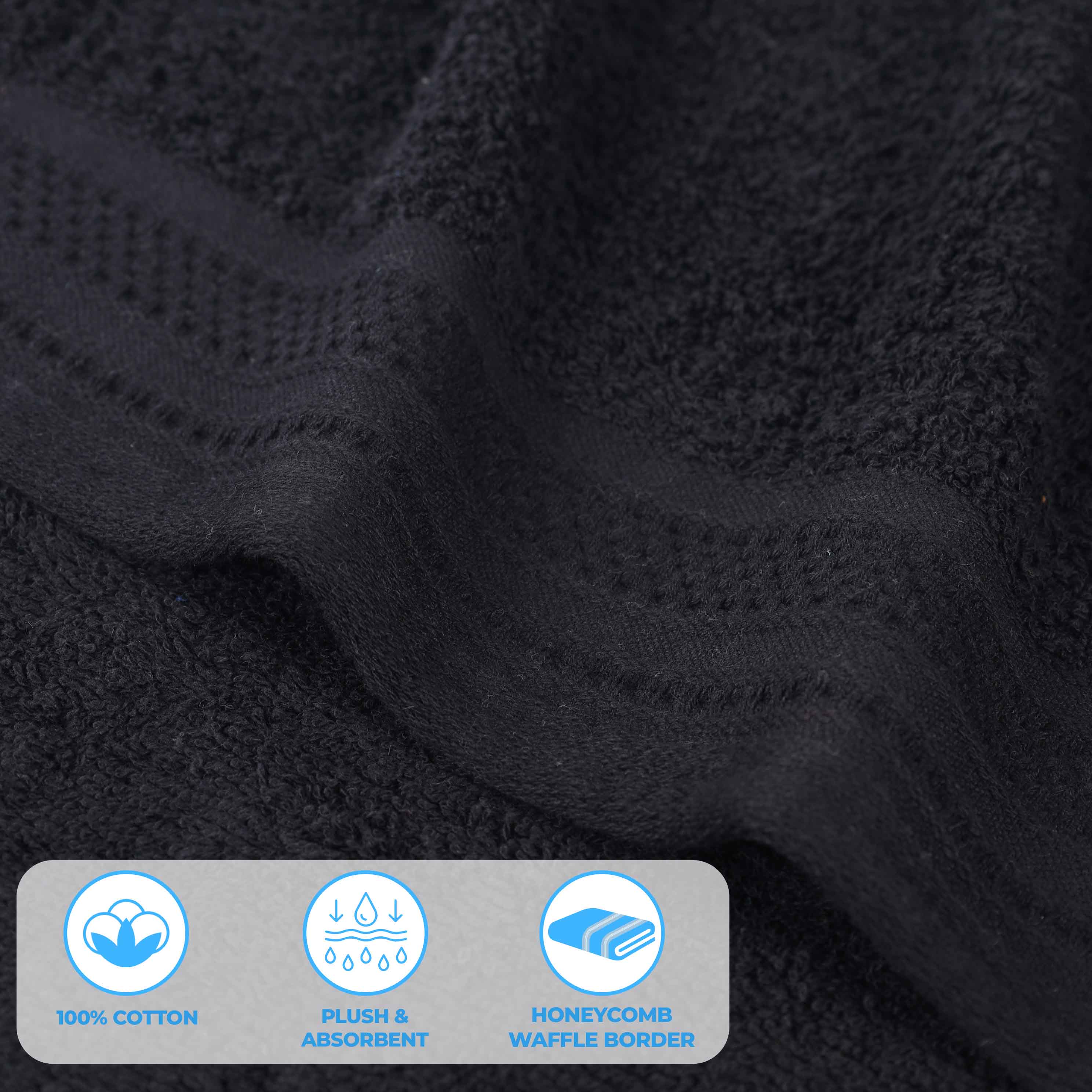 Honeycomb Textured Waffle Border Cotton Bath Towels, Set of 4 - Image 22