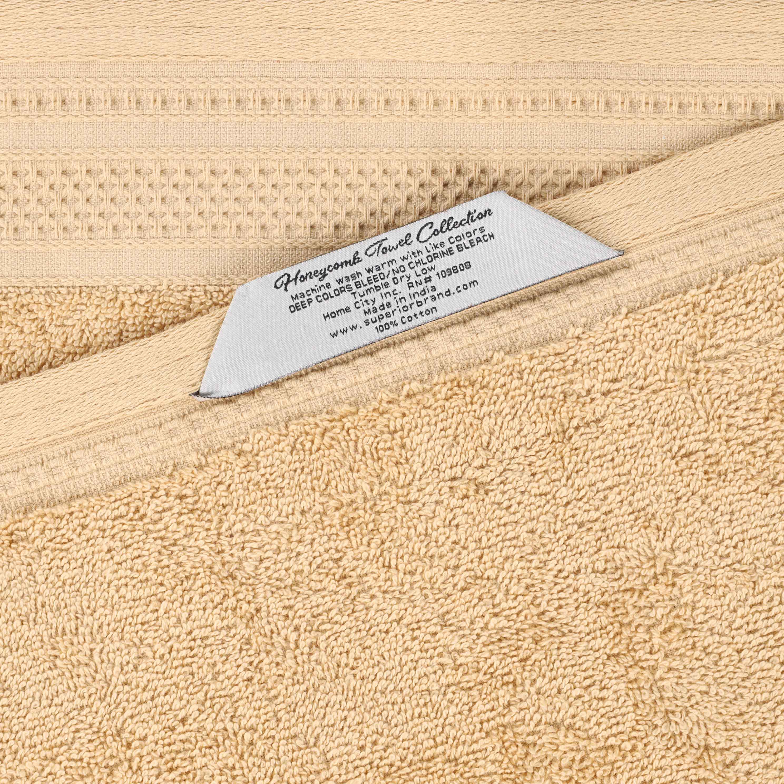 Honeycomb Textured Waffle Border Cotton Bath Towels, Set of 4 - Image 35