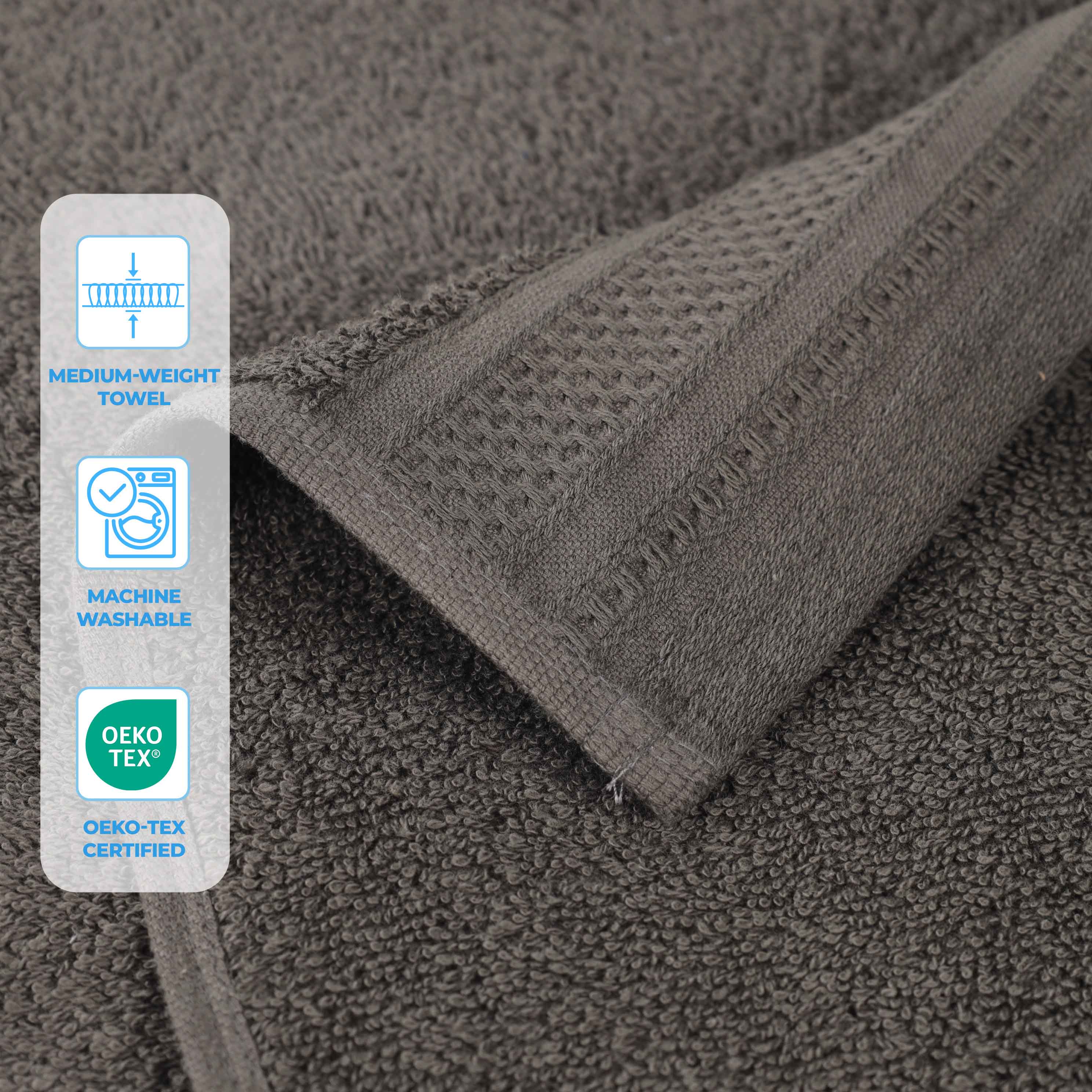 Honeycomb Textured Waffle Border Cotton Bath Towels, Set of 4 - Image 39