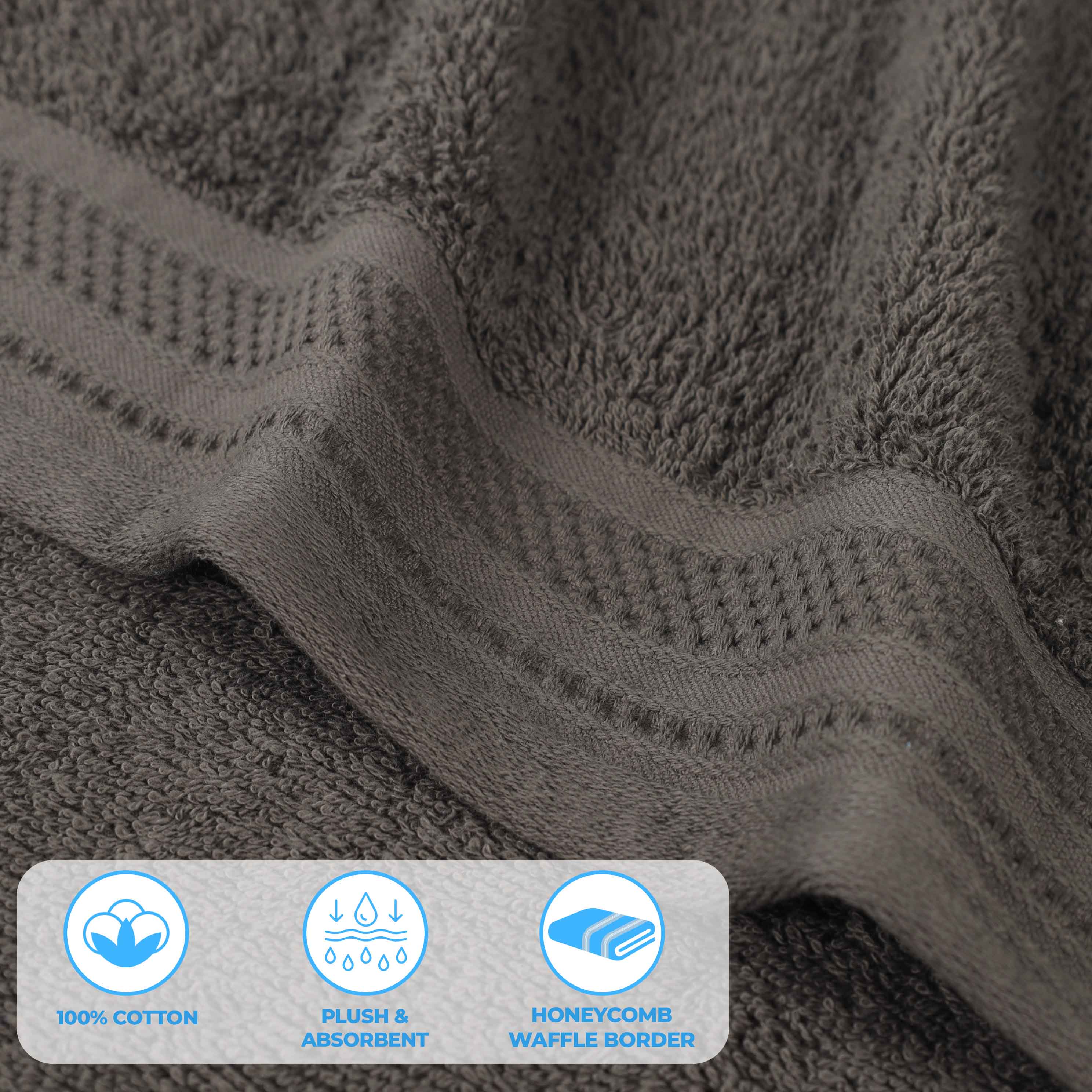 Honeycomb Textured Waffle Border Cotton Bath Towels, Set of 4 - Image 40