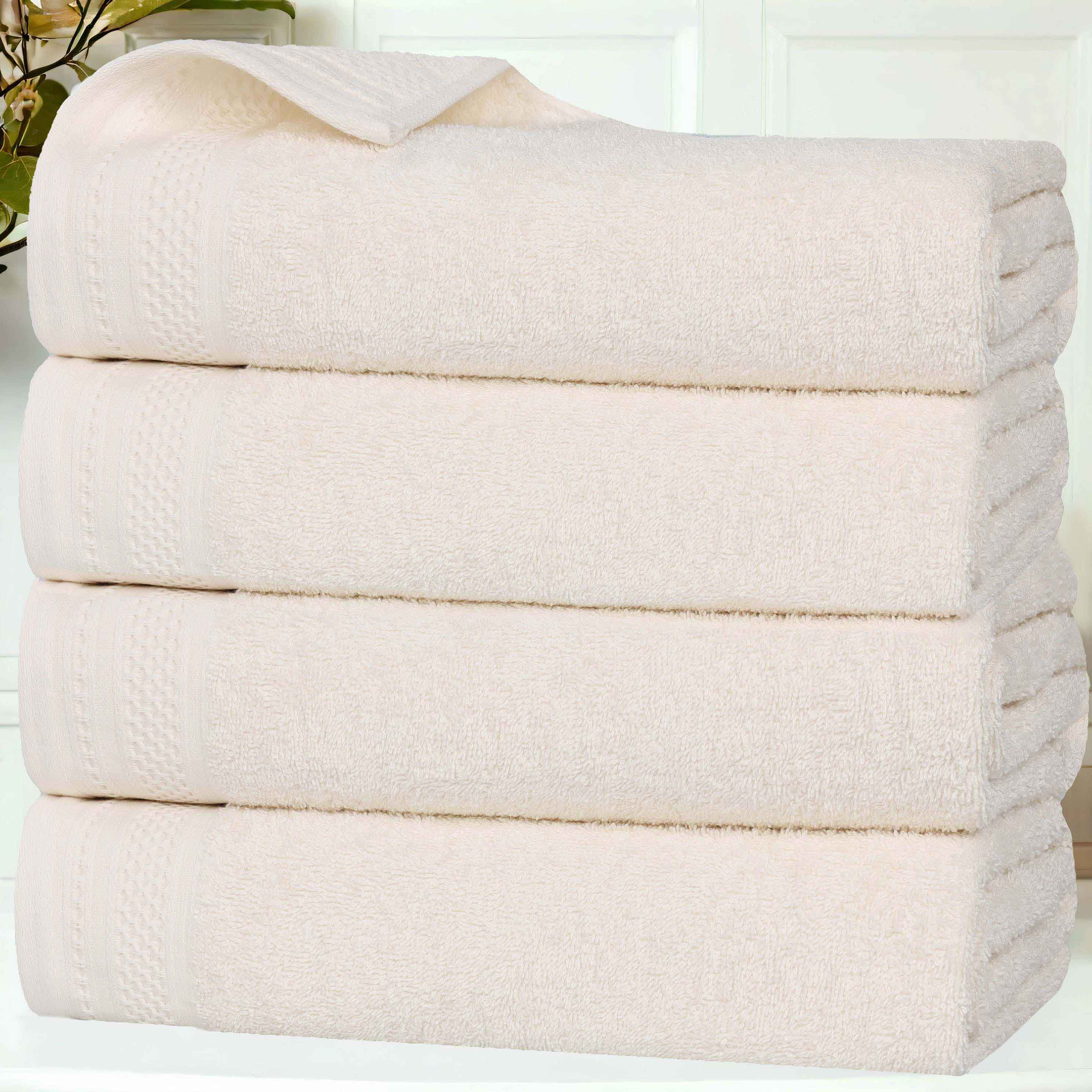 Honeycomb Textured Waffle Border Cotton Bath Towels, Set of 4 - Image 46