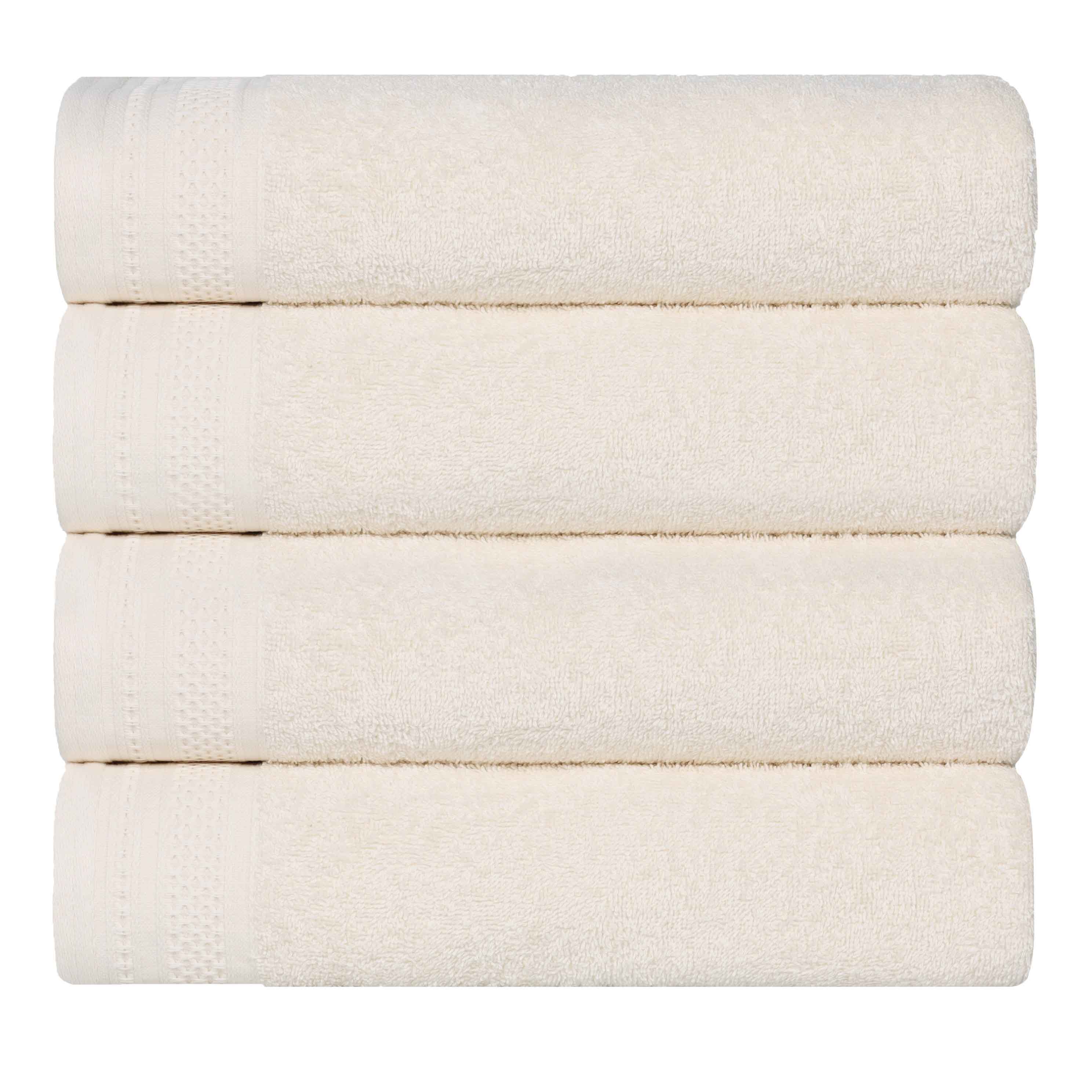 Honeycomb Textured Waffle Border Cotton Bath Towels, Set of 4 - Image 47