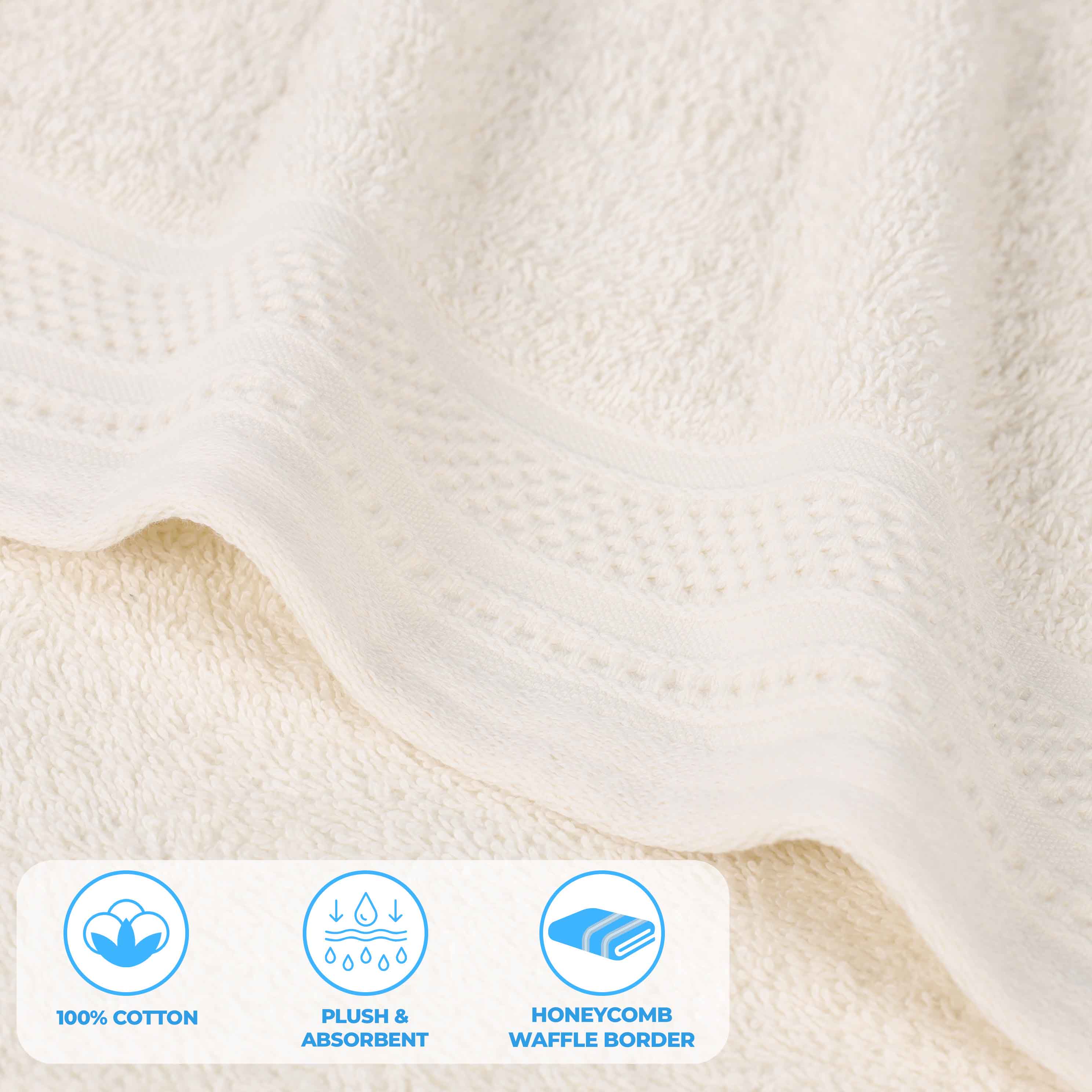 Honeycomb Textured Waffle Border Cotton Bath Towels, Set of 4 - Image 49