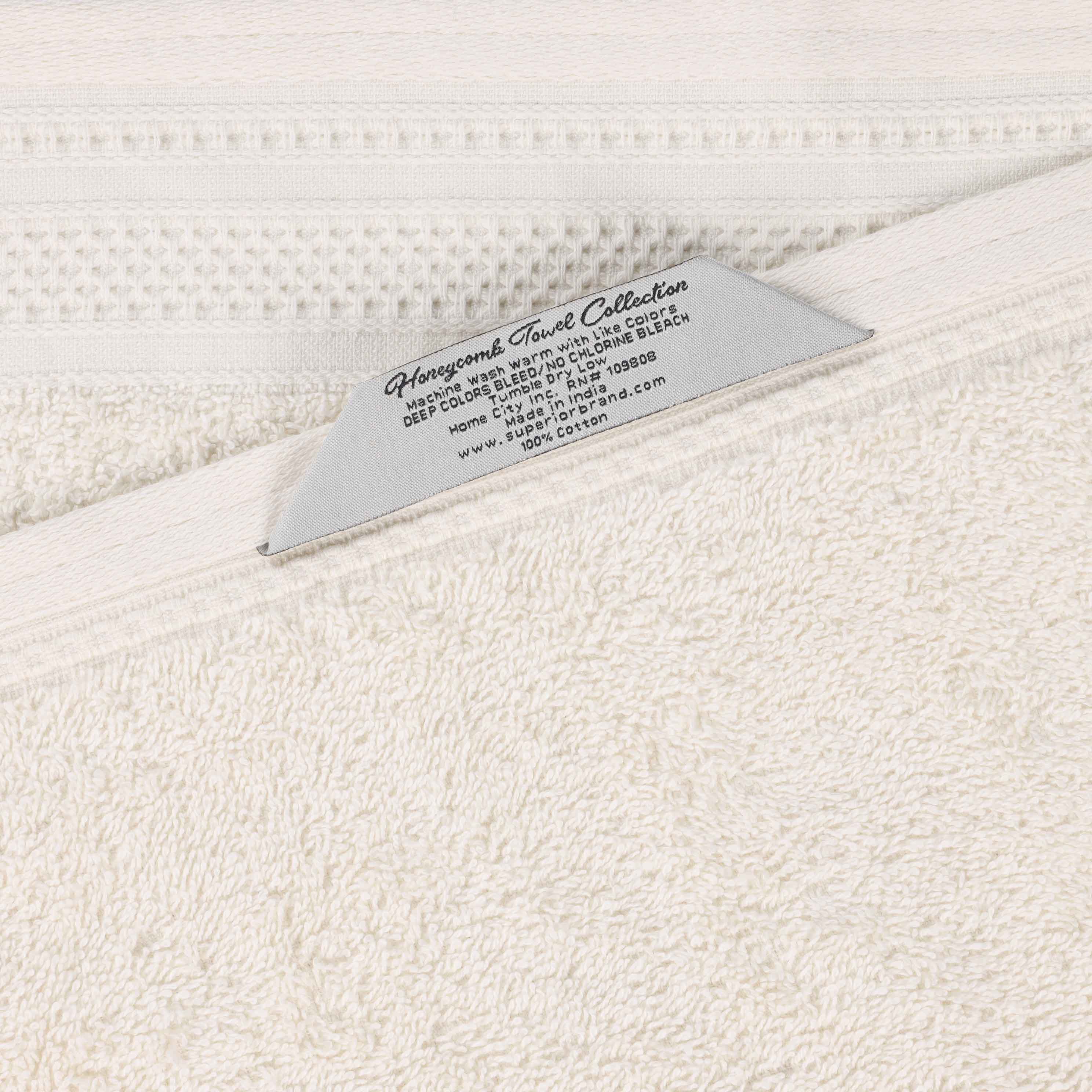 Honeycomb Textured Waffle Border Cotton Bath Towels, Set of 4 - Image 53