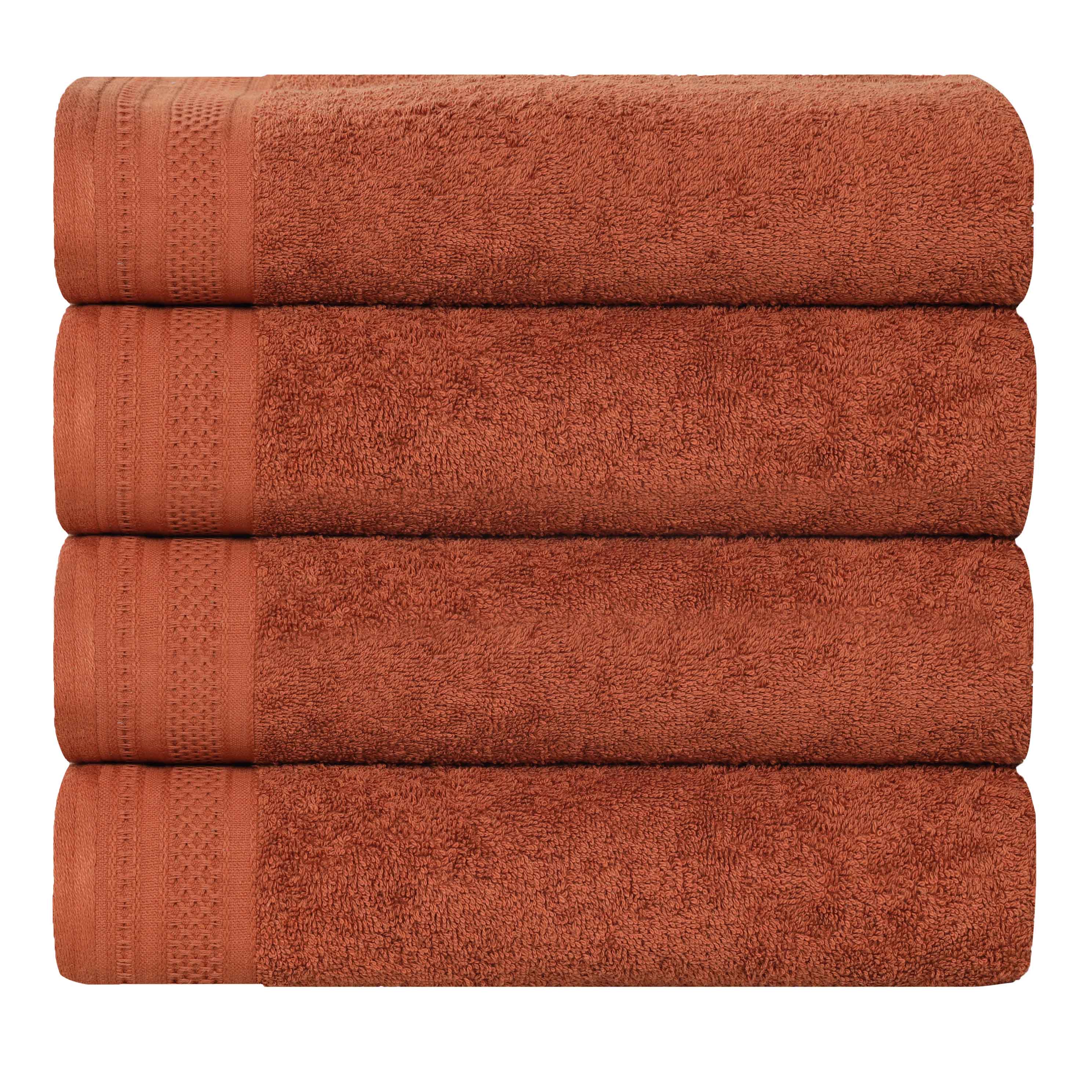 Honeycomb Textured Waffle Border Cotton Bath Towels, Set of 4 - Image 56