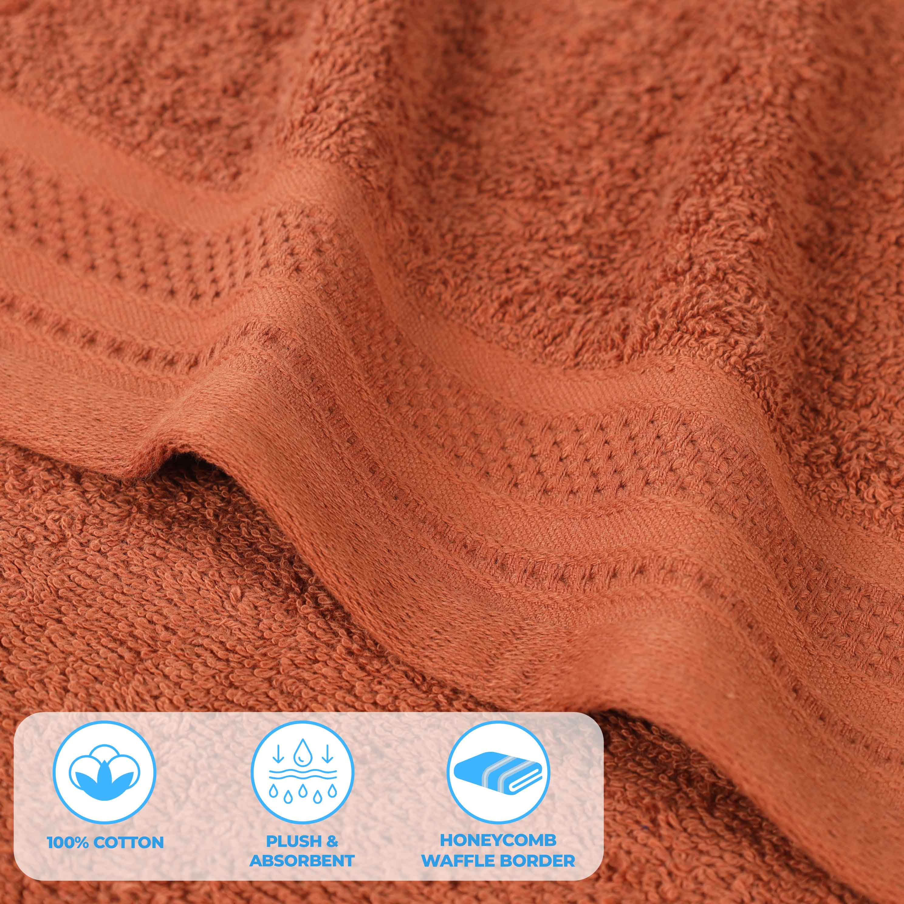 Honeycomb Textured Waffle Border Cotton Bath Towels, Set of 4 - Image 58