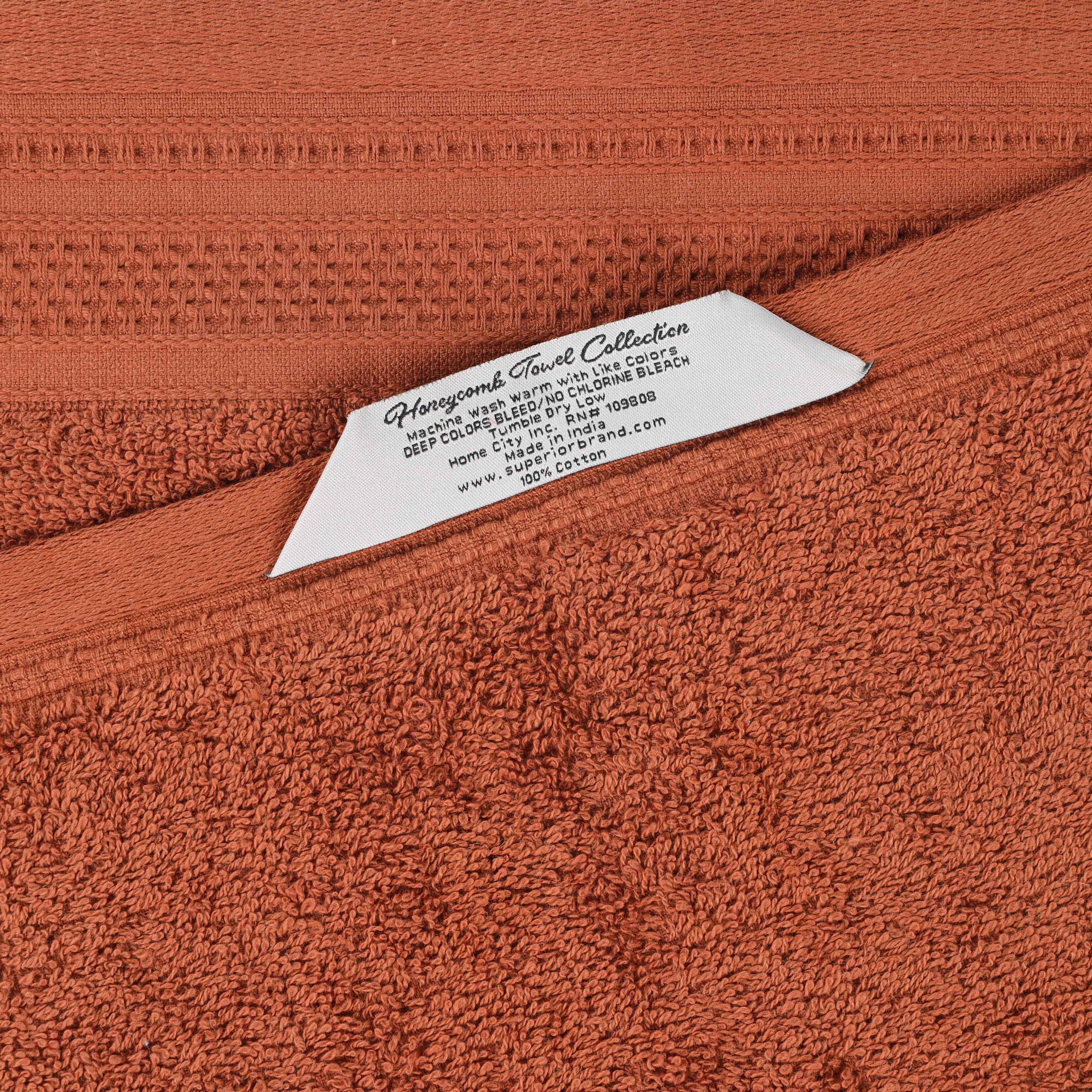 Honeycomb Textured Waffle Border Cotton Bath Towels, Set of 4 - Image 62
