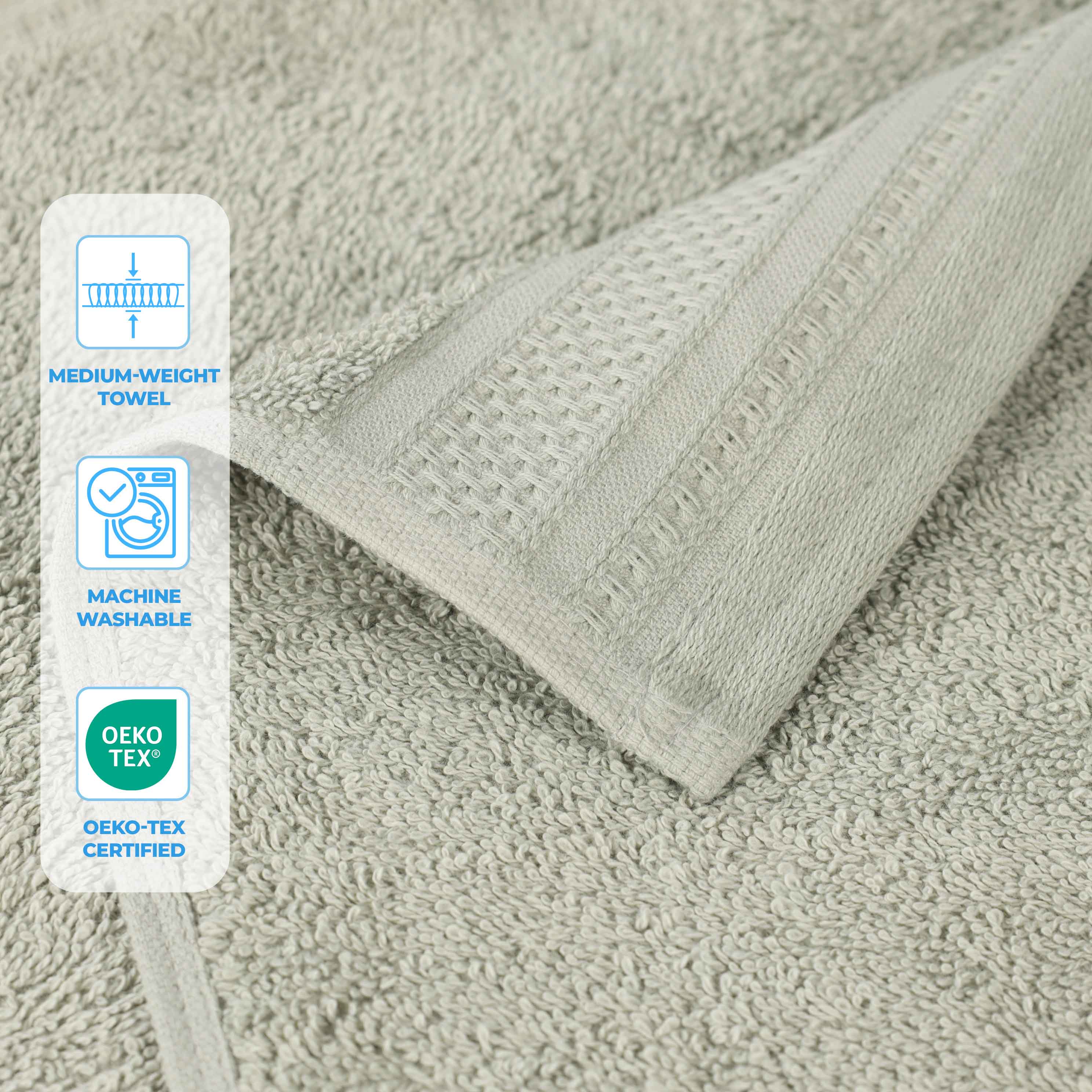 Honeycomb Textured Waffle Border Cotton Bath Towels, Set of 4 - Image 66