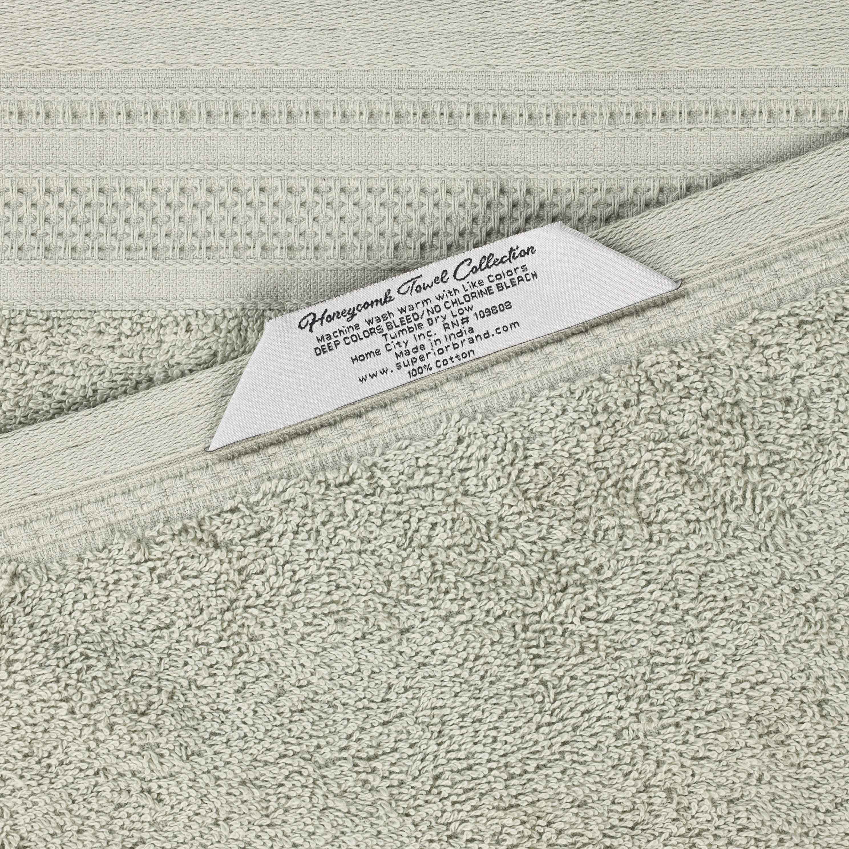 Honeycomb Textured Waffle Border Cotton Bath Towels, Set of 4 - Image 71