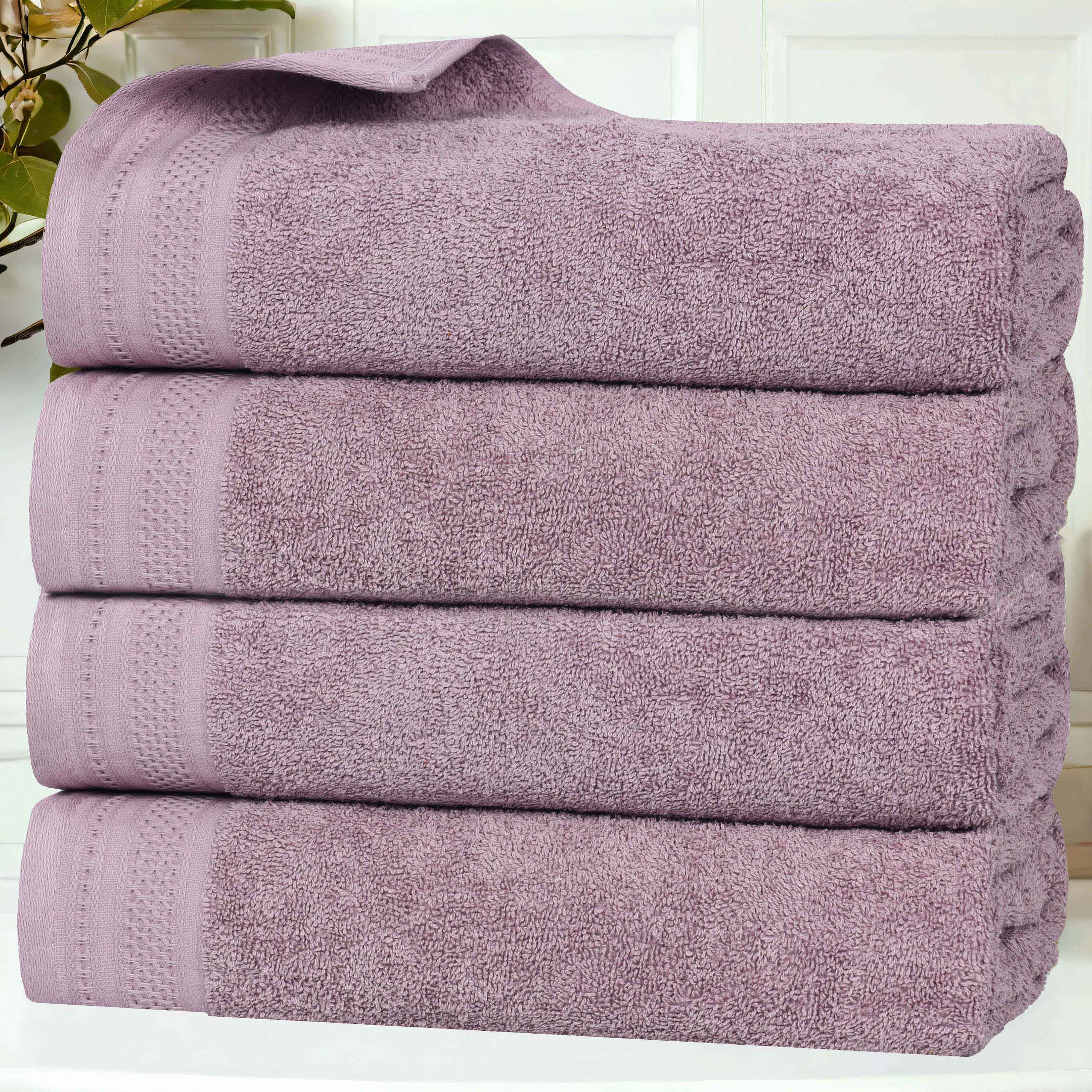 Honeycomb Textured Waffle Border Cotton Bath Towels, Set of 4 - Image 73