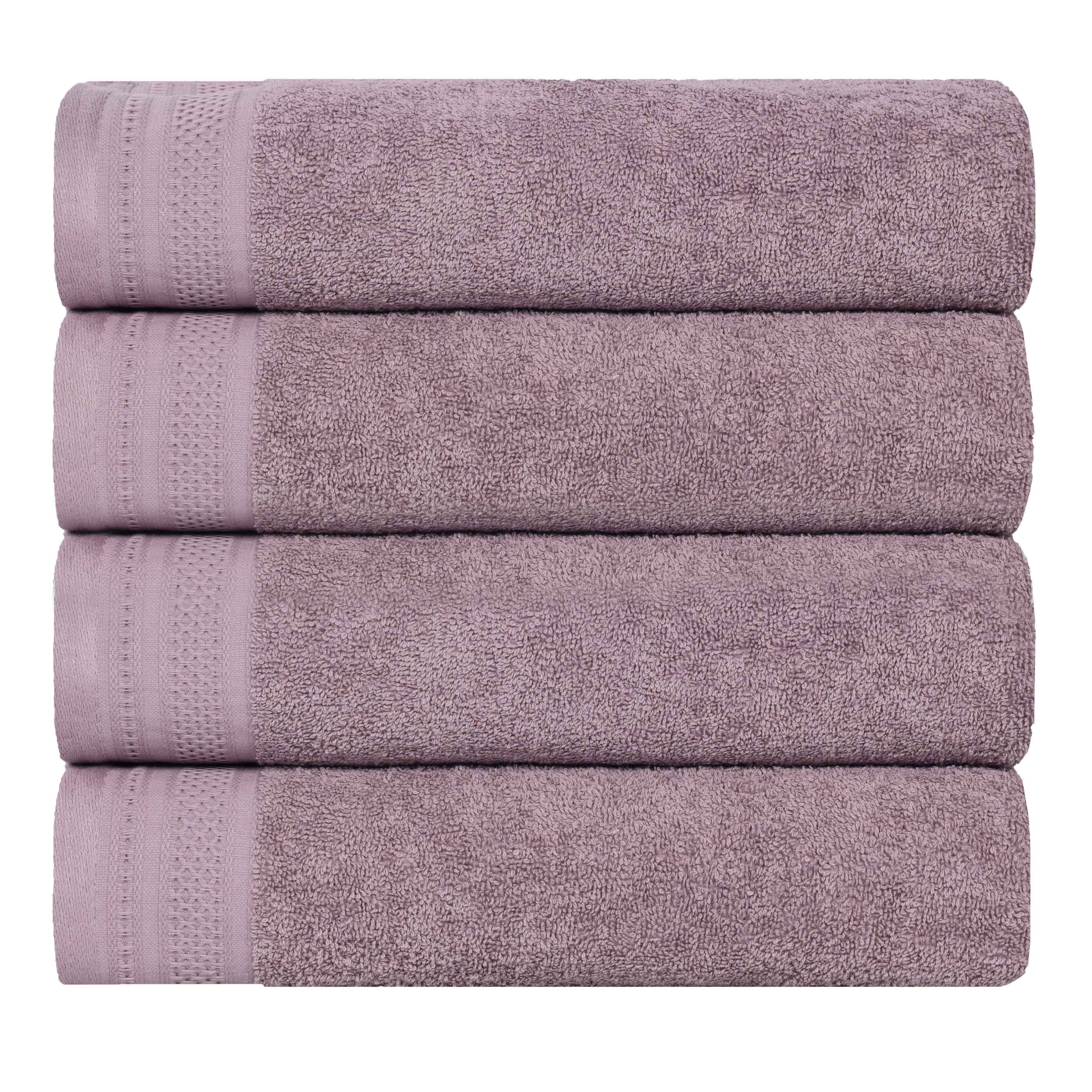 Honeycomb Textured Waffle Border Cotton Bath Towels, Set of 4 - Image 74