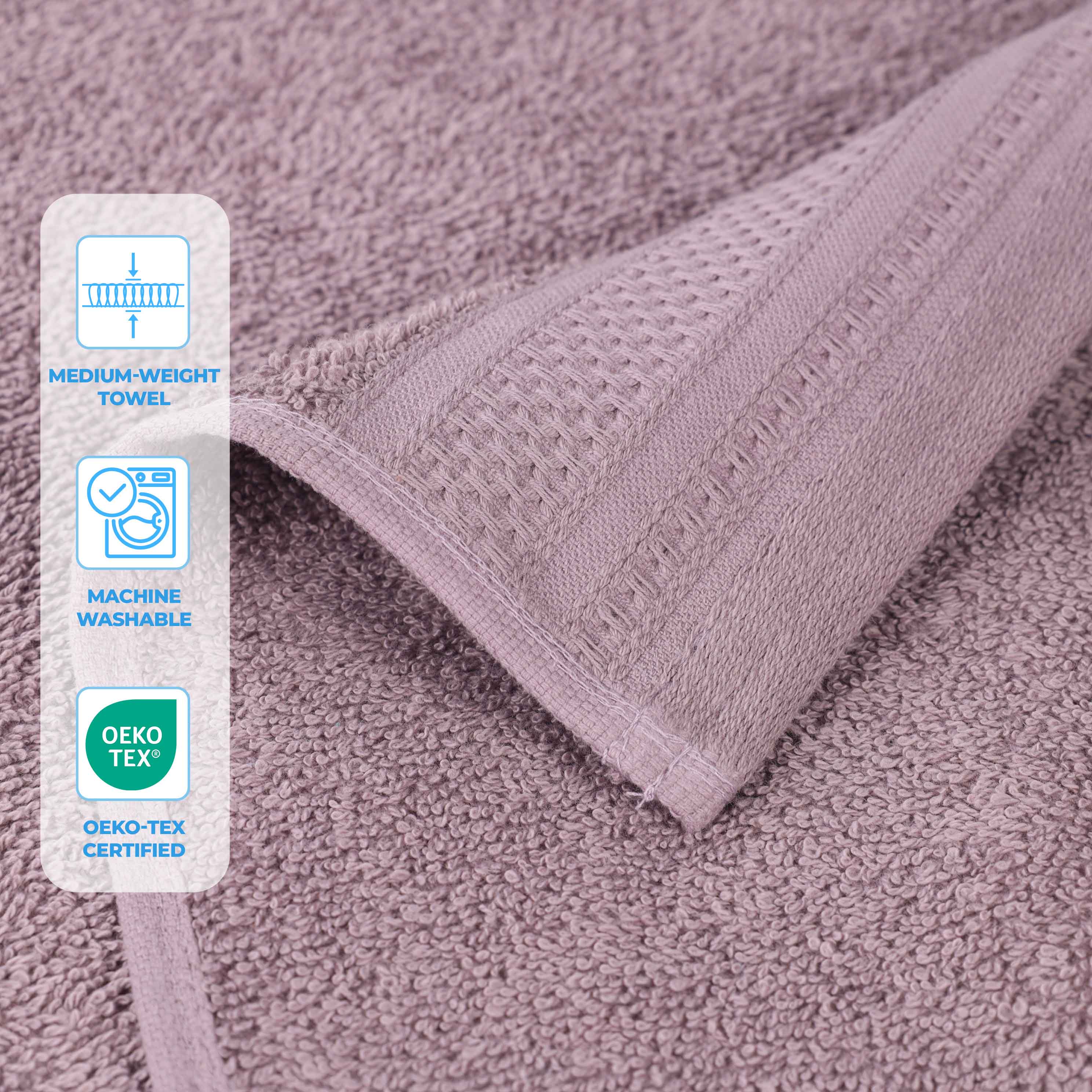 Honeycomb Textured Waffle Border Cotton Bath Towels, Set of 4 - Image 75