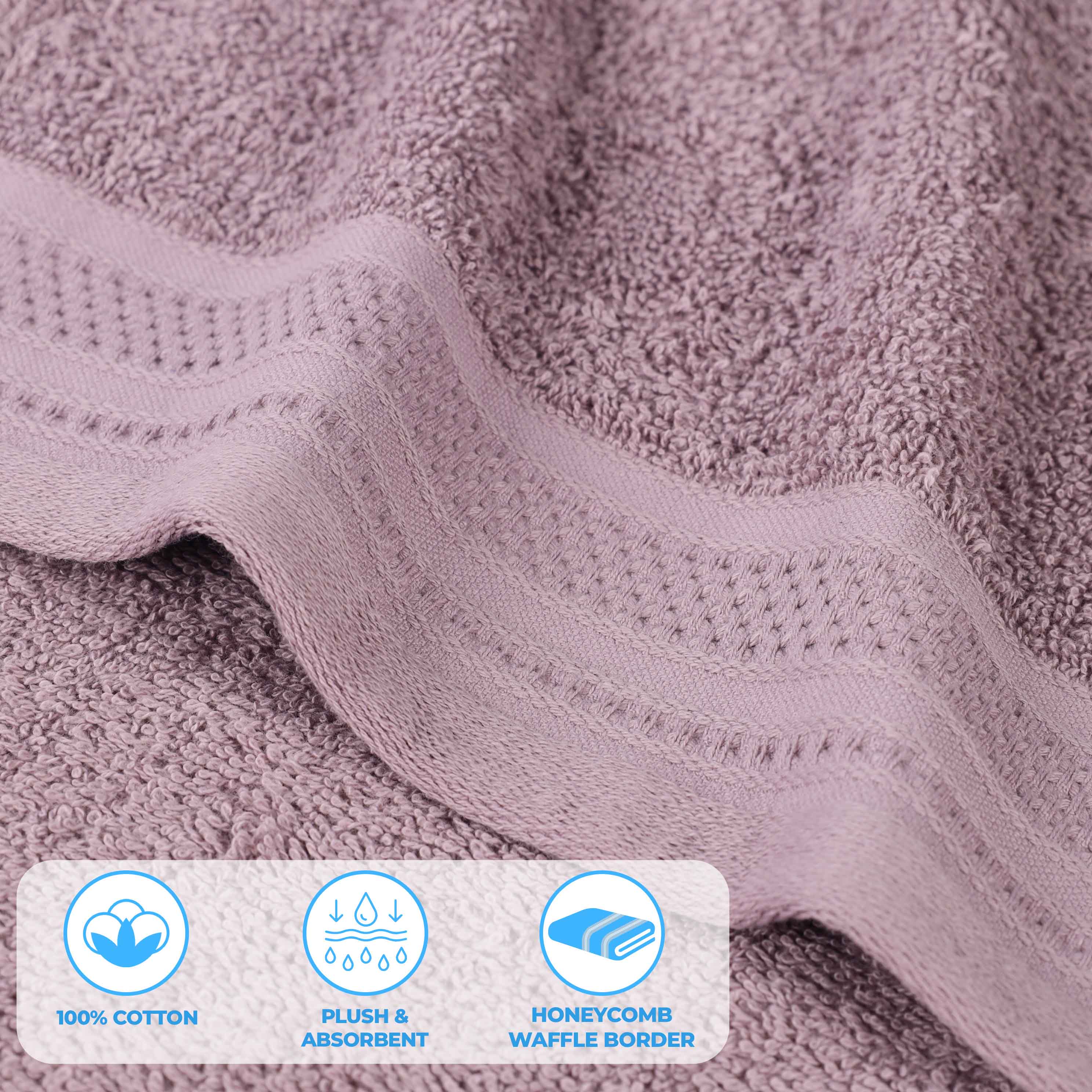 Honeycomb Textured Waffle Border Cotton Bath Towels, Set of 4 - Image 76