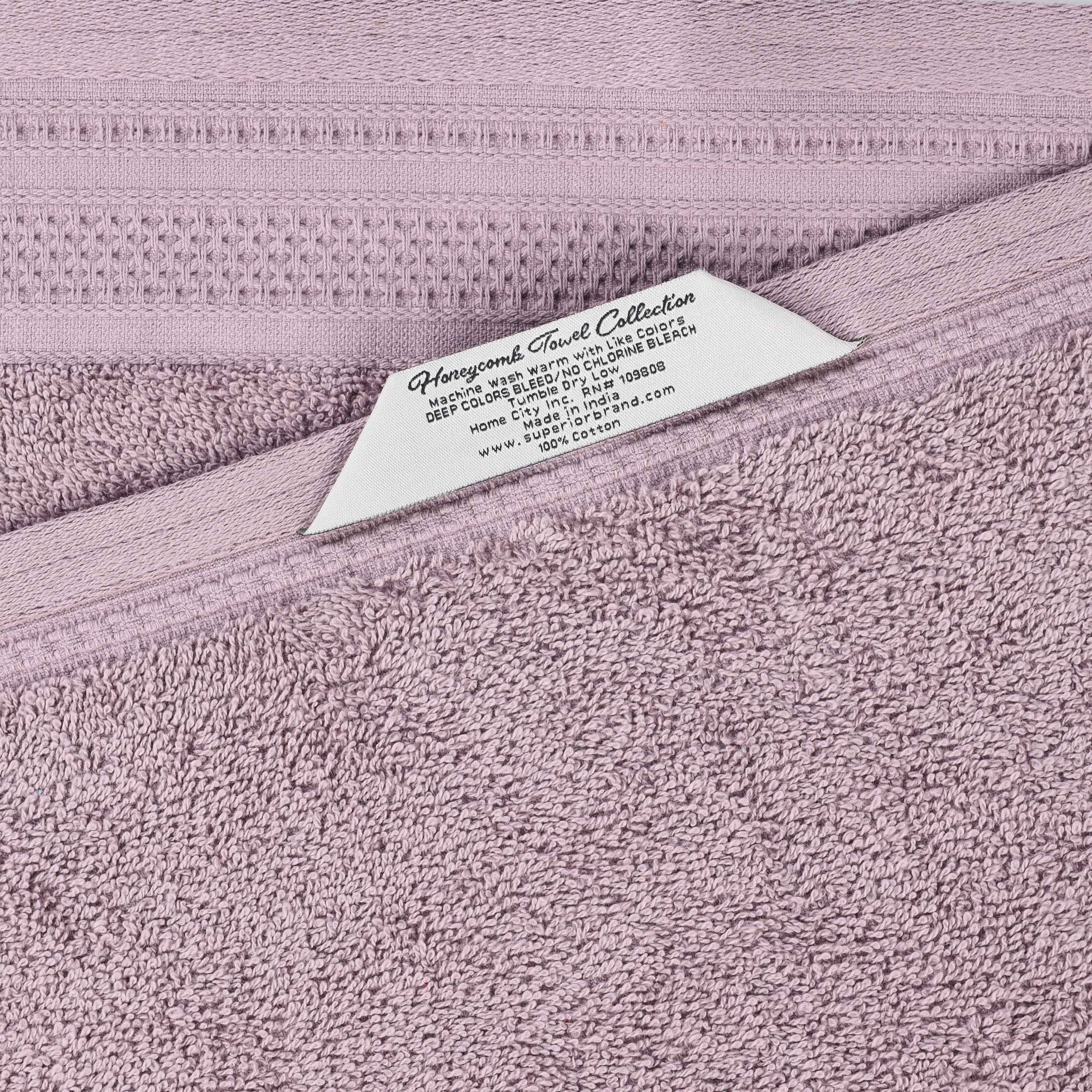Honeycomb Textured Waffle Border Cotton Bath Towels, Set of 4 - Image 80