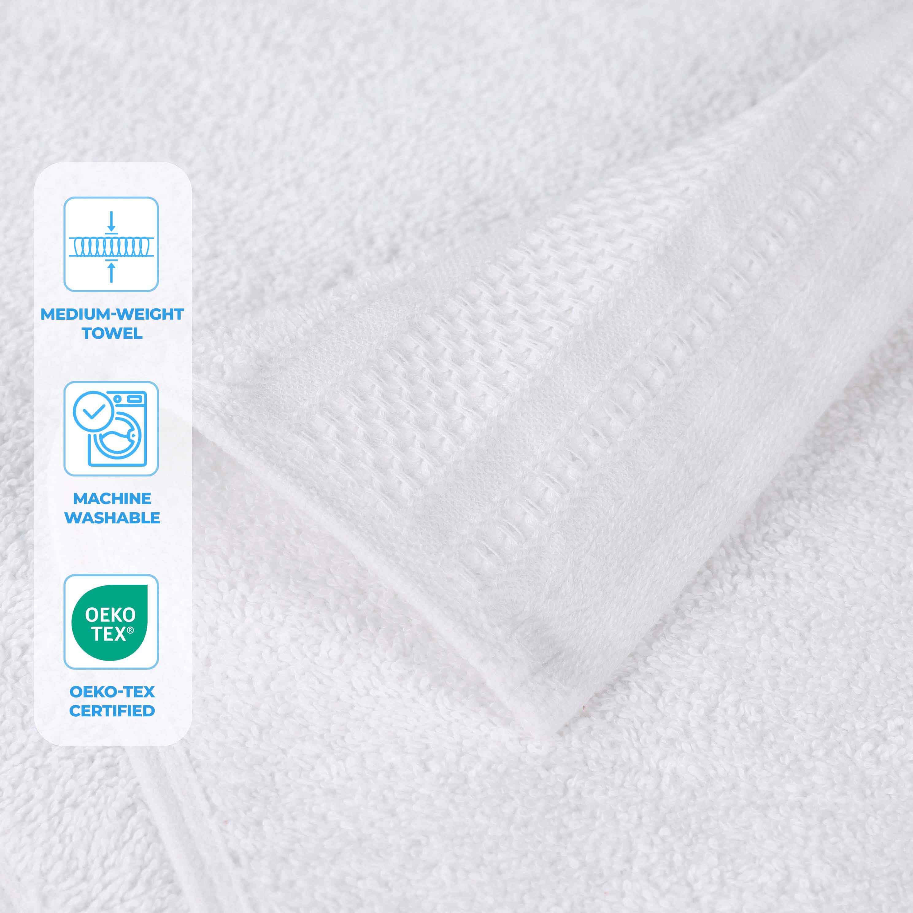 Honeycomb Textured Waffle Border Cotton Bath Towels, Set of 4 - Image 84