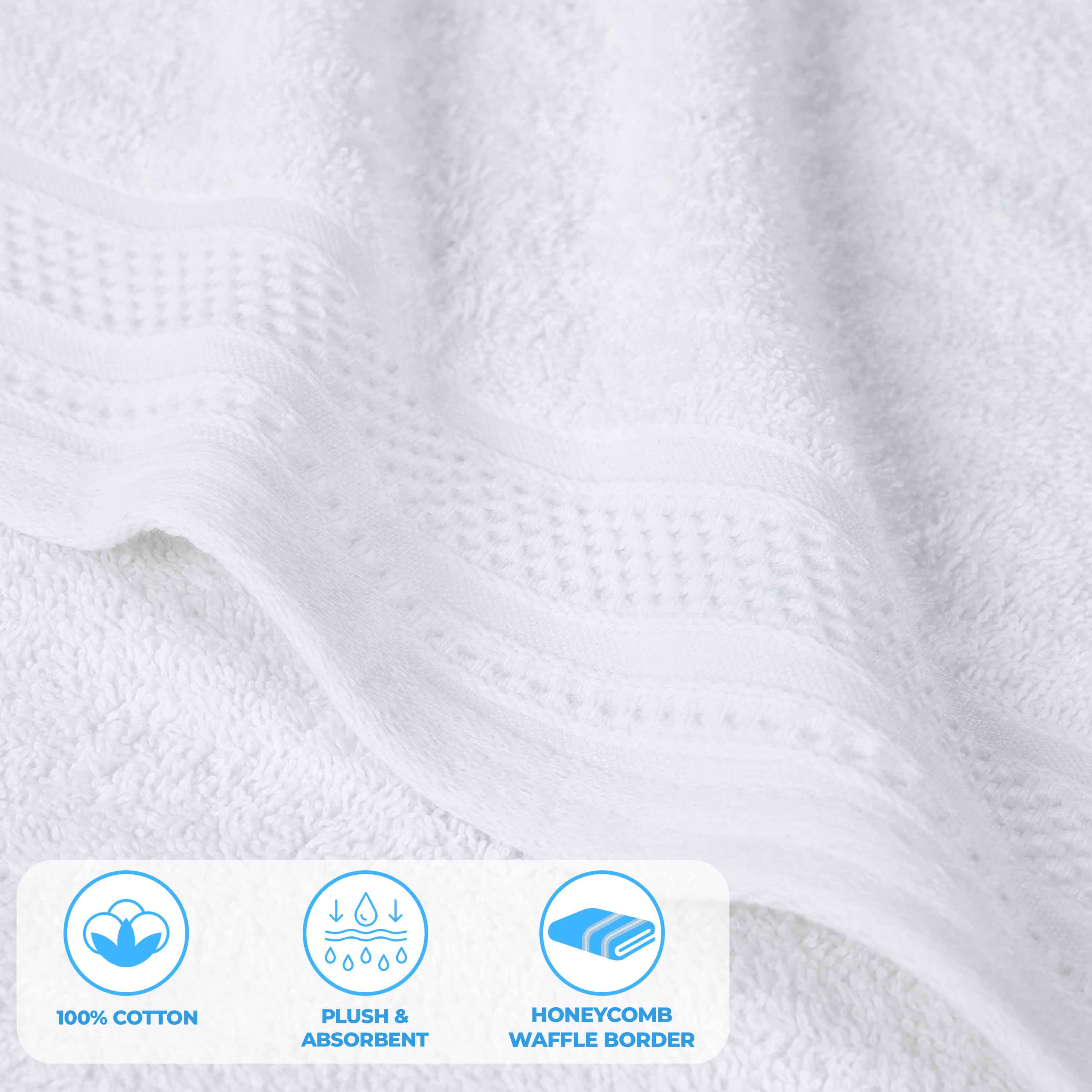 Honeycomb Textured Waffle Border Cotton Bath Towels, Set of 4 - Image 85