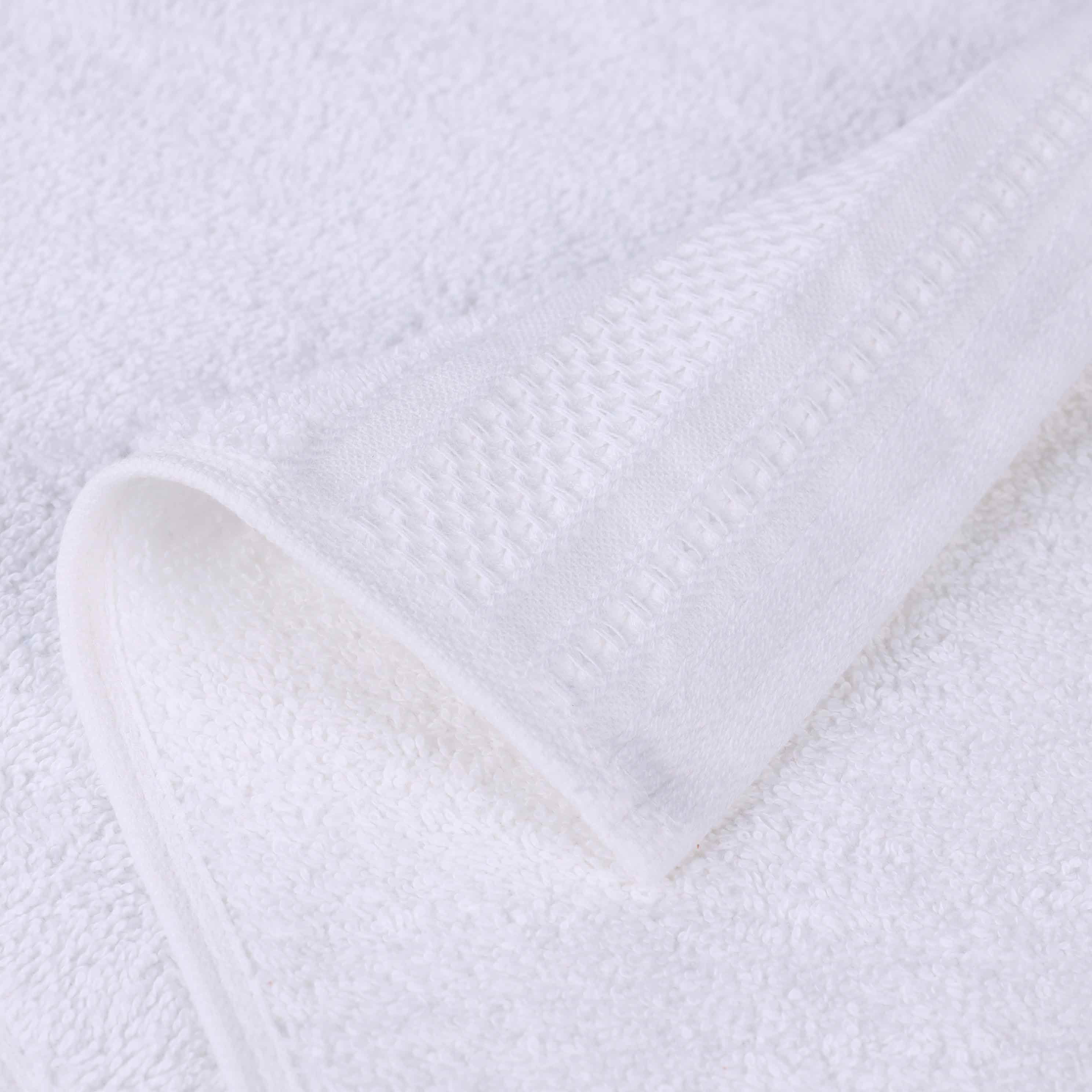 Honeycomb Textured Waffle Border Cotton Bath Towels, Set of 4 - Image 86