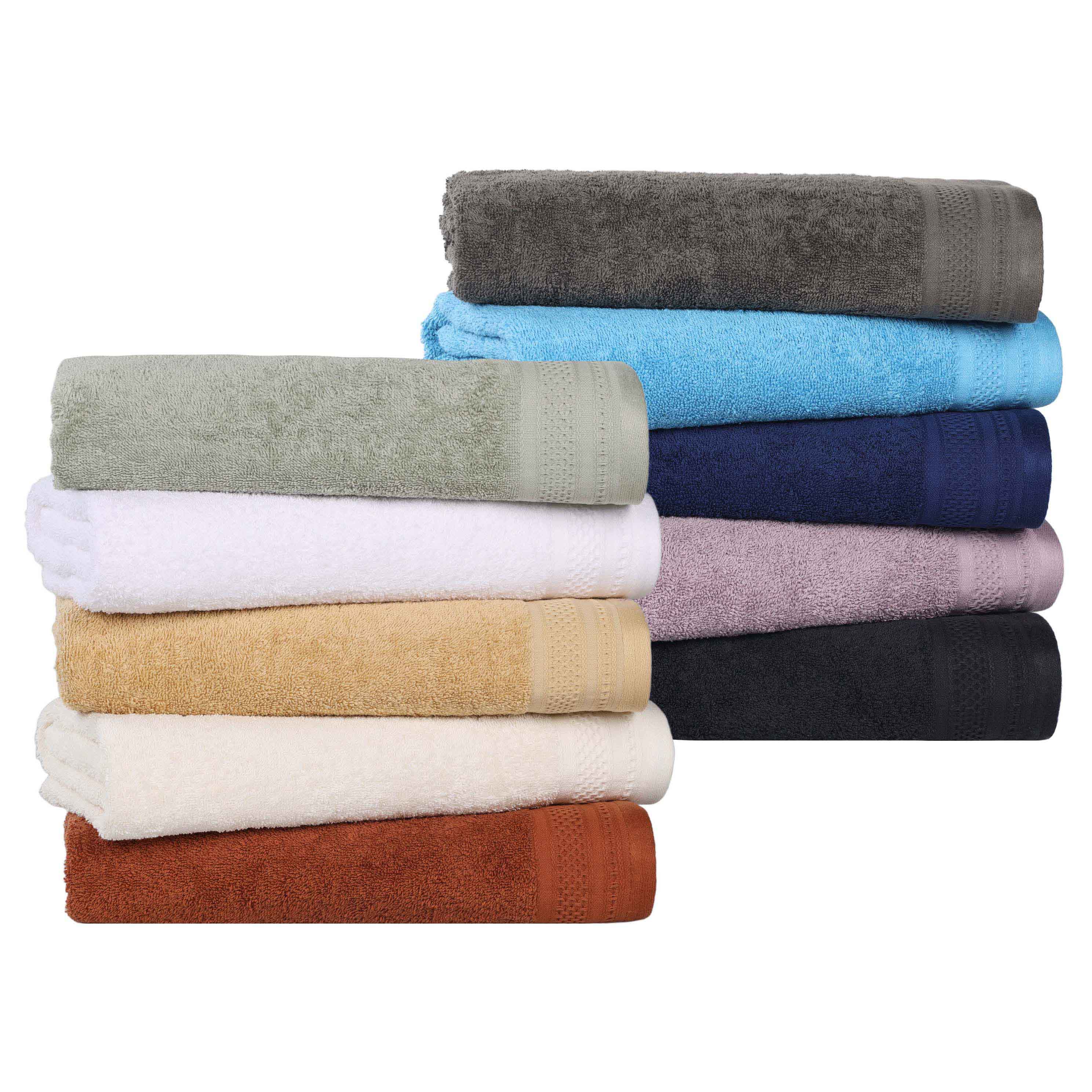 Honeycomb Textured Waffle Border Cotton Bath Towels, Set of 4 - Image 91