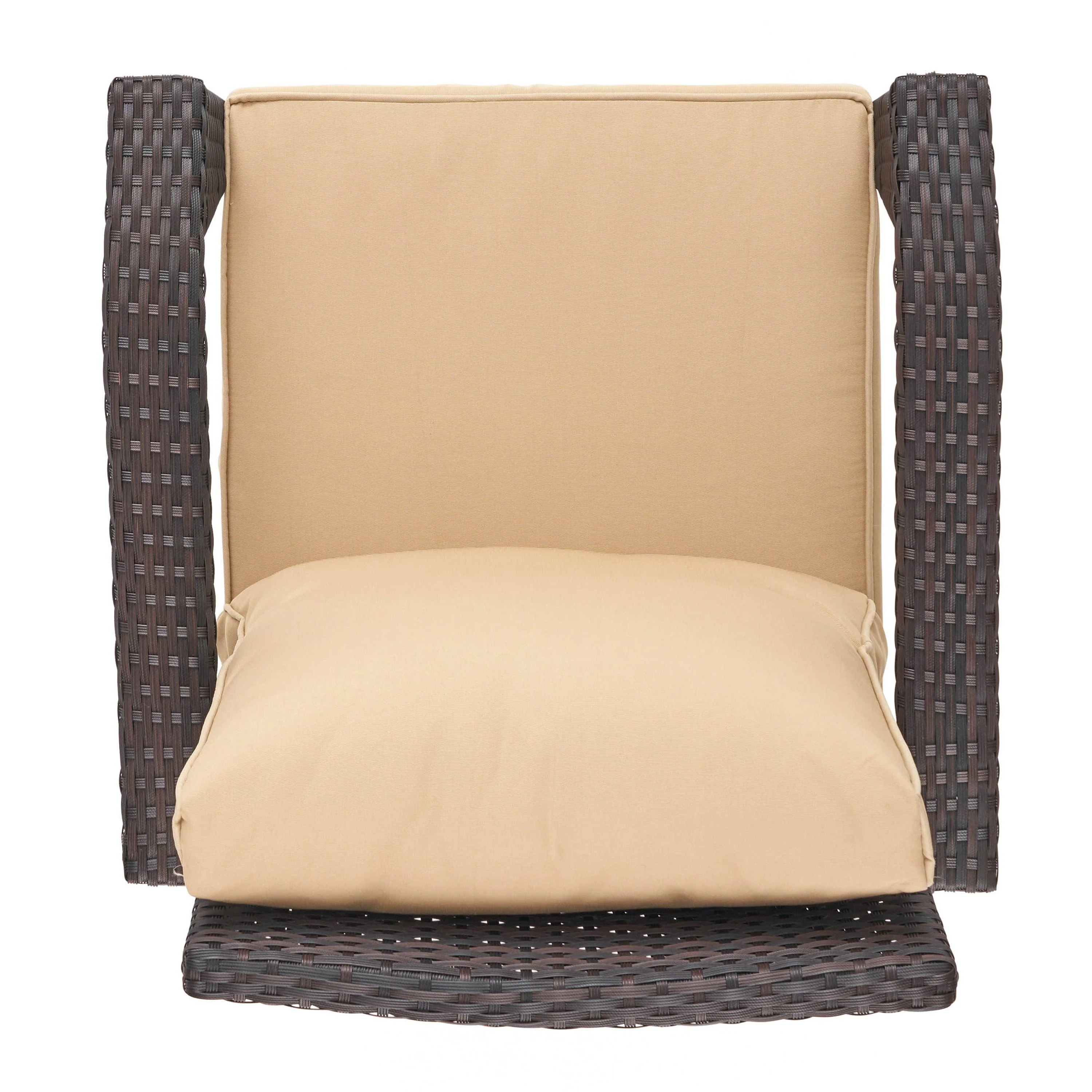 HONOLULU Brown Club Chair Set of 2 with Weather-Resistant Wicker Finish and Cushions - Image 11