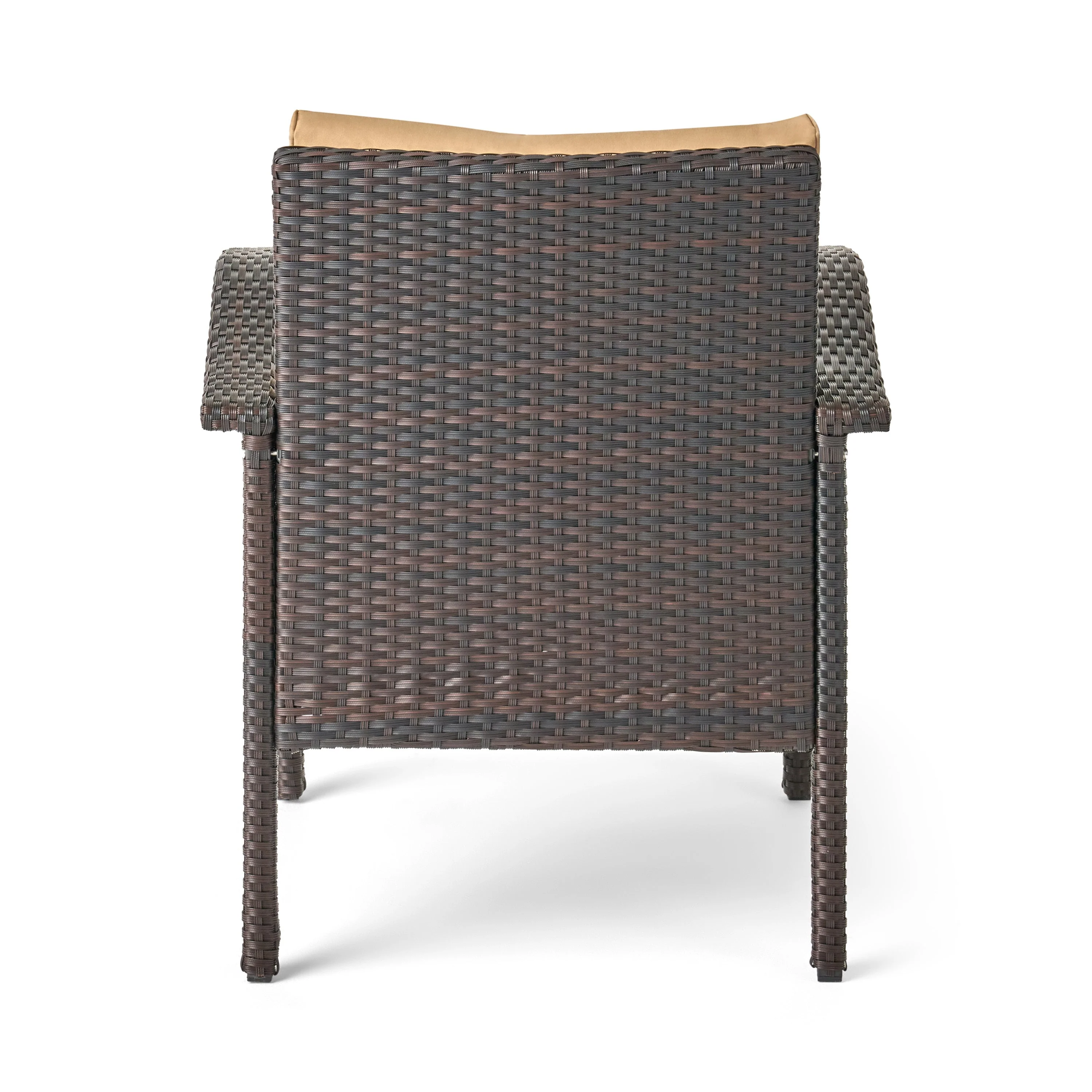 HONOLULU Brown Club Chair Set of 2 with Weather-Resistant Wicker Finish and Cushions - Image 12