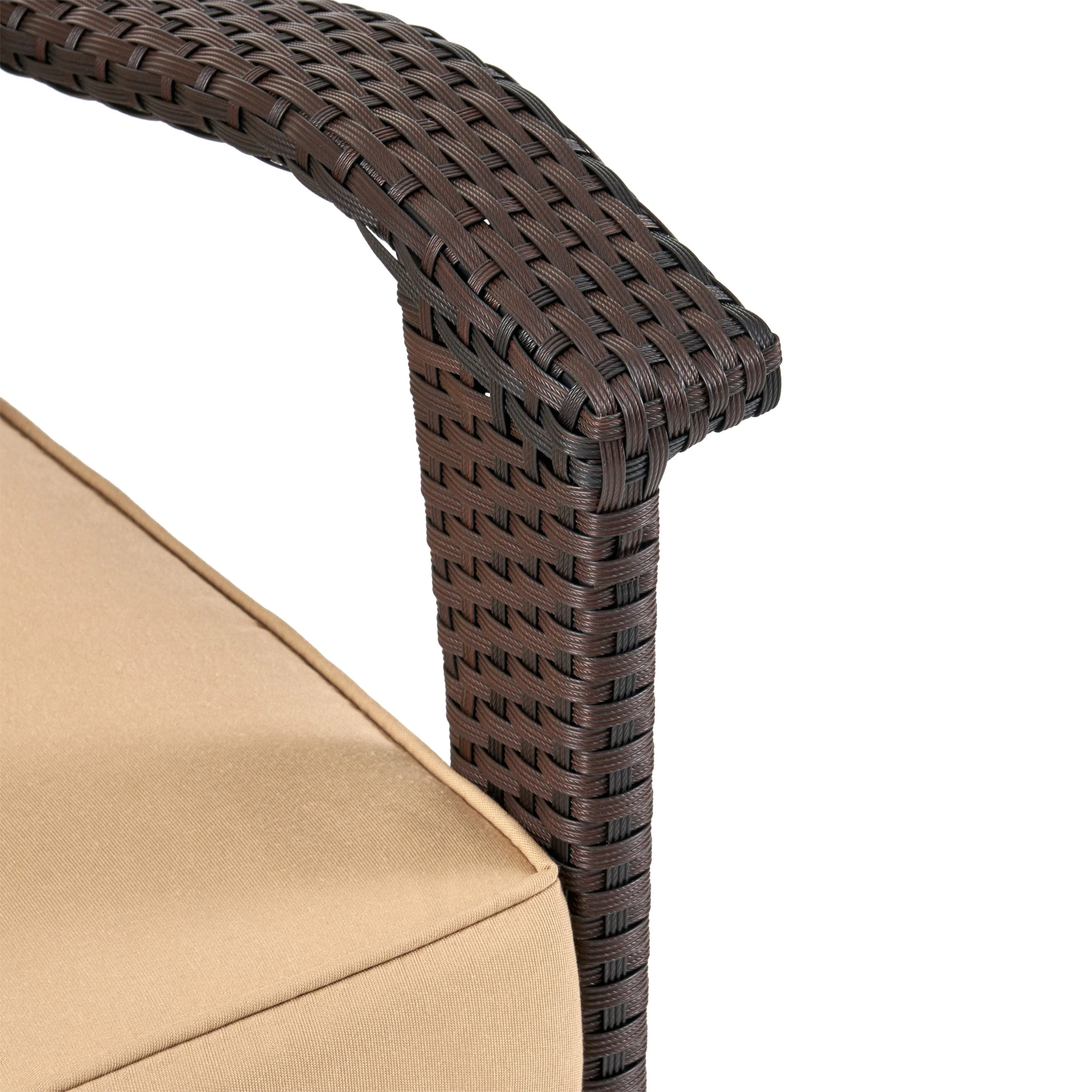 HONOLULU Brown Club Chair Set of 2 with Weather-Resistant Wicker Finish and Cushions - Image 14