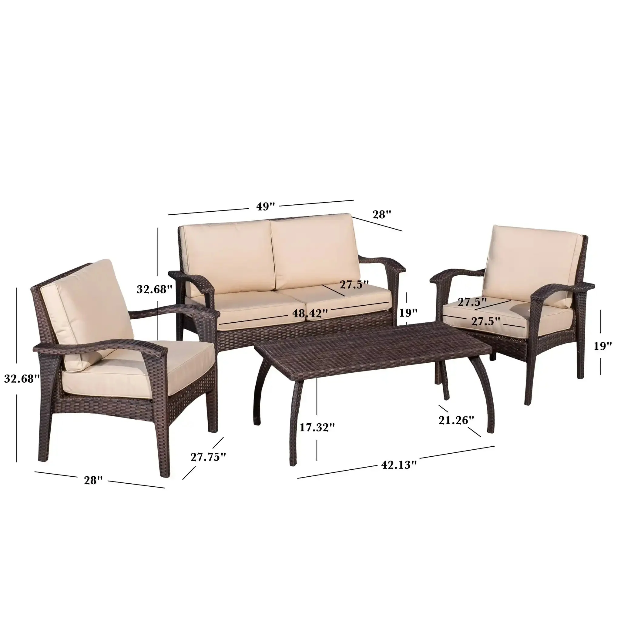 Honolulu - Wicker Set Outdoor Seating - Image 4