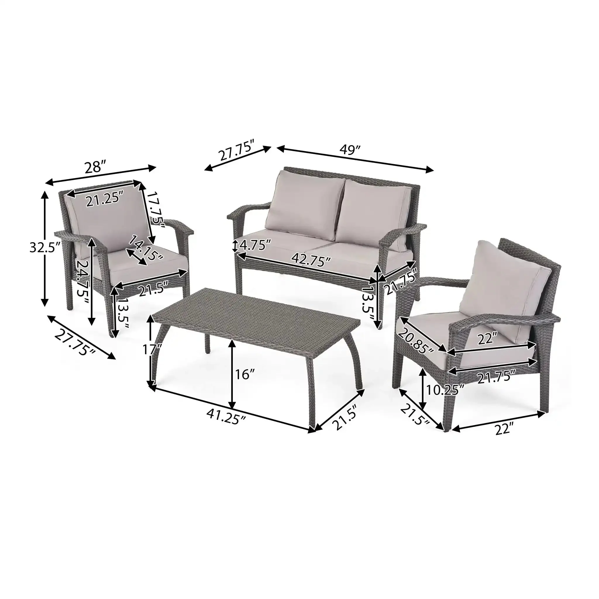 Honolulu - Wicker Set Outdoor Seating - Image 6