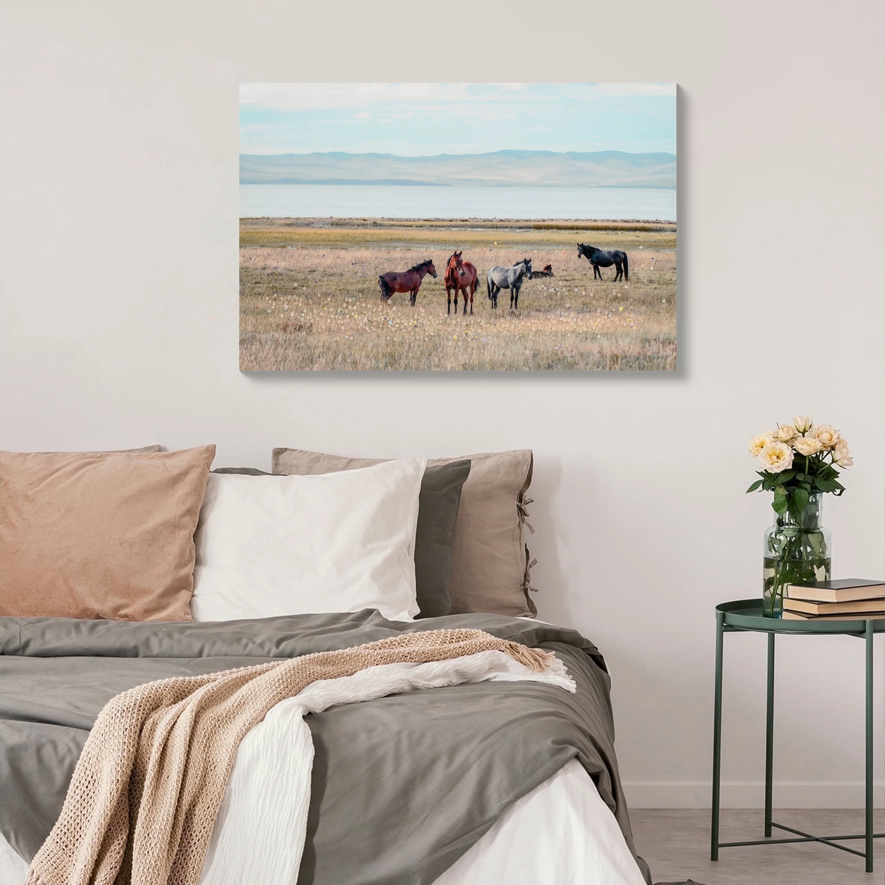 Horse Framed Wall Art Decor: Country Western Farmhouse Wood Painting - Image 6