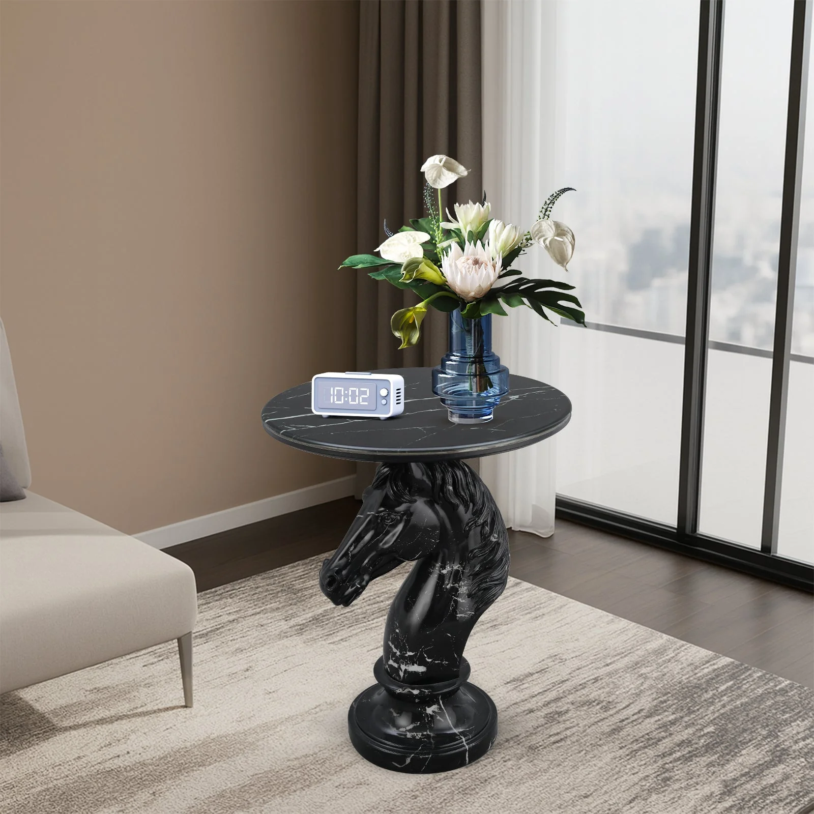 Horse Head Accent Table Animal Statue End Table - Image 10