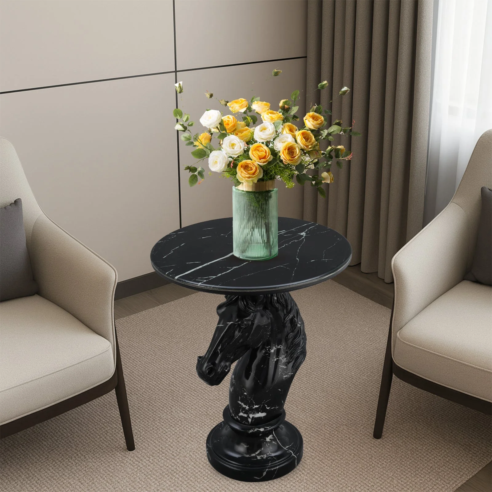 Horse Head Accent Table Animal Statue End Table - Image 13
