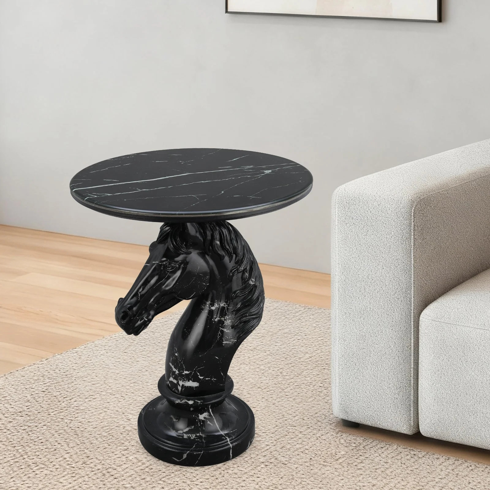 Horse Head Accent Table Animal Statue End Table - Image 15