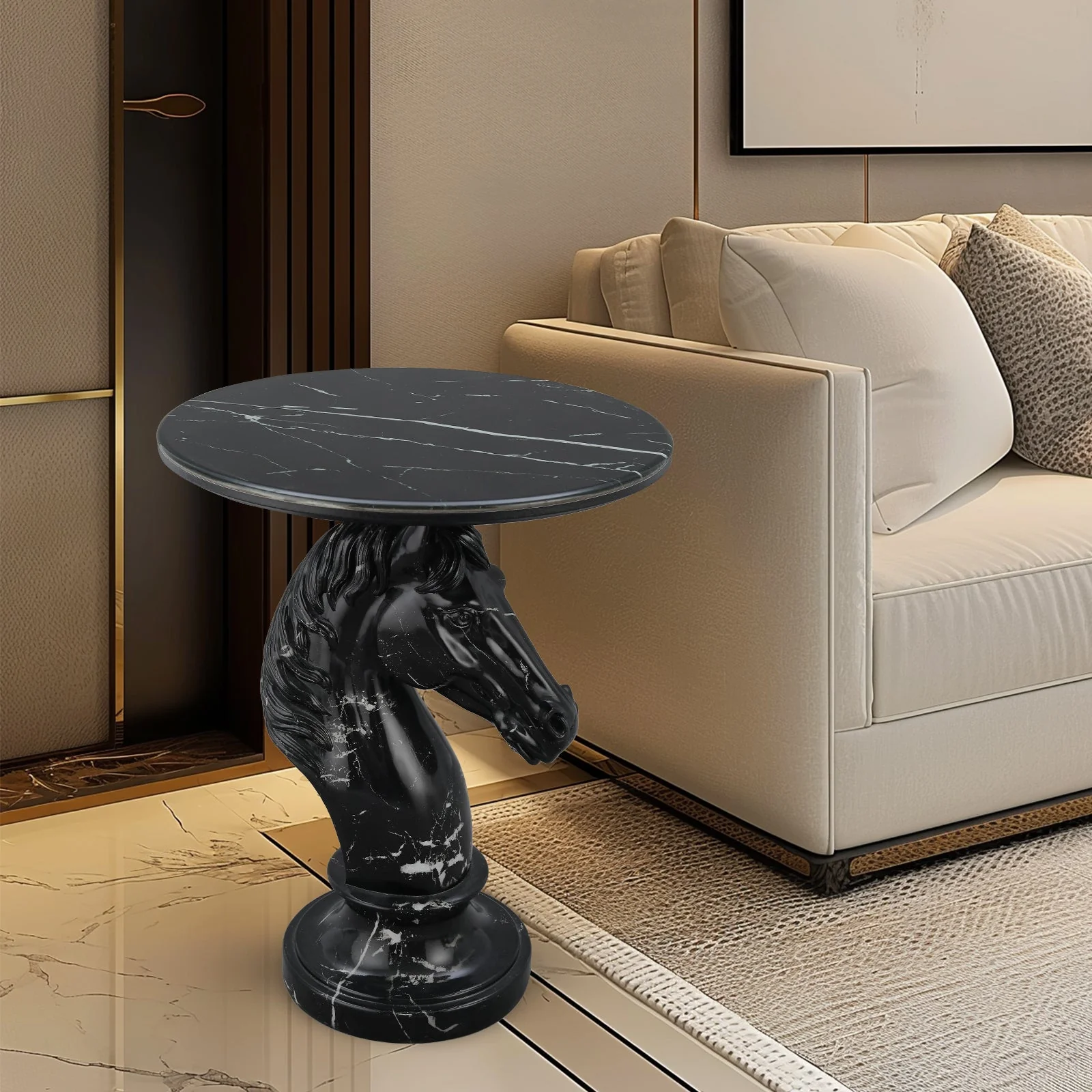 Horse Head Accent Table Animal Statue End Table - Image 16