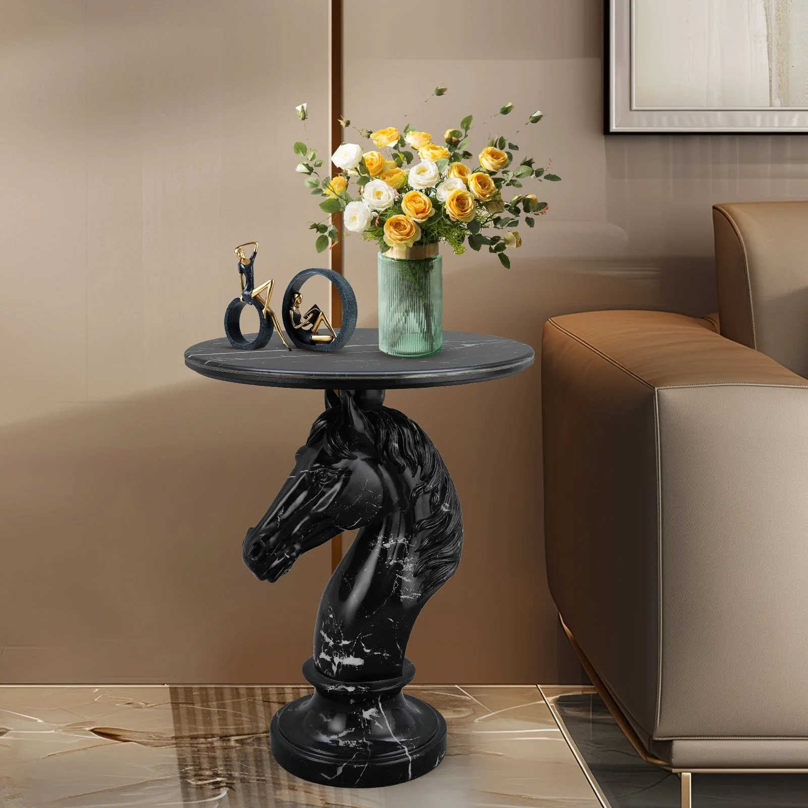 Horse Head Accent Table Animal Statue End Table - Image 7