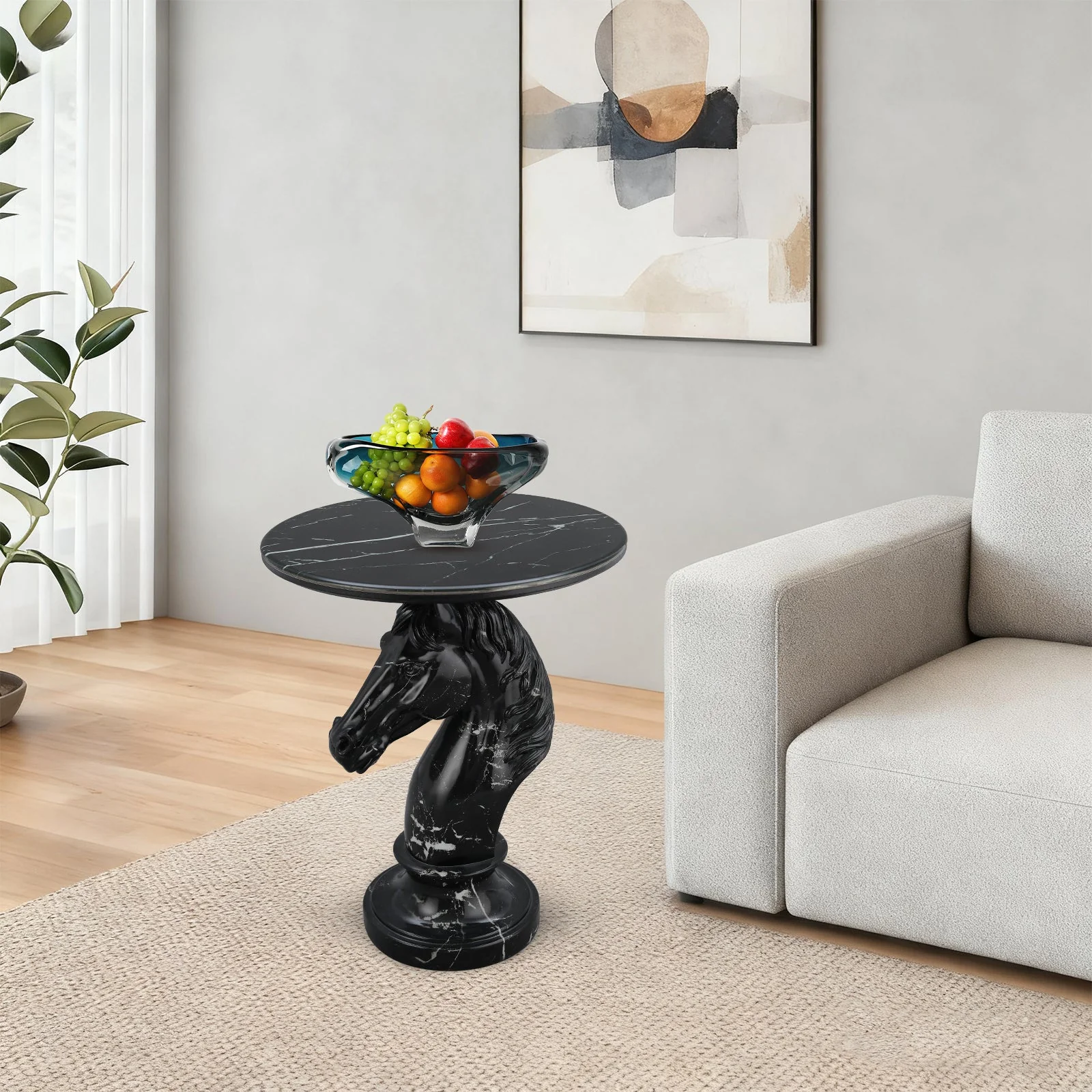 Horse Head Accent Table Animal Statue End Table - Image 8