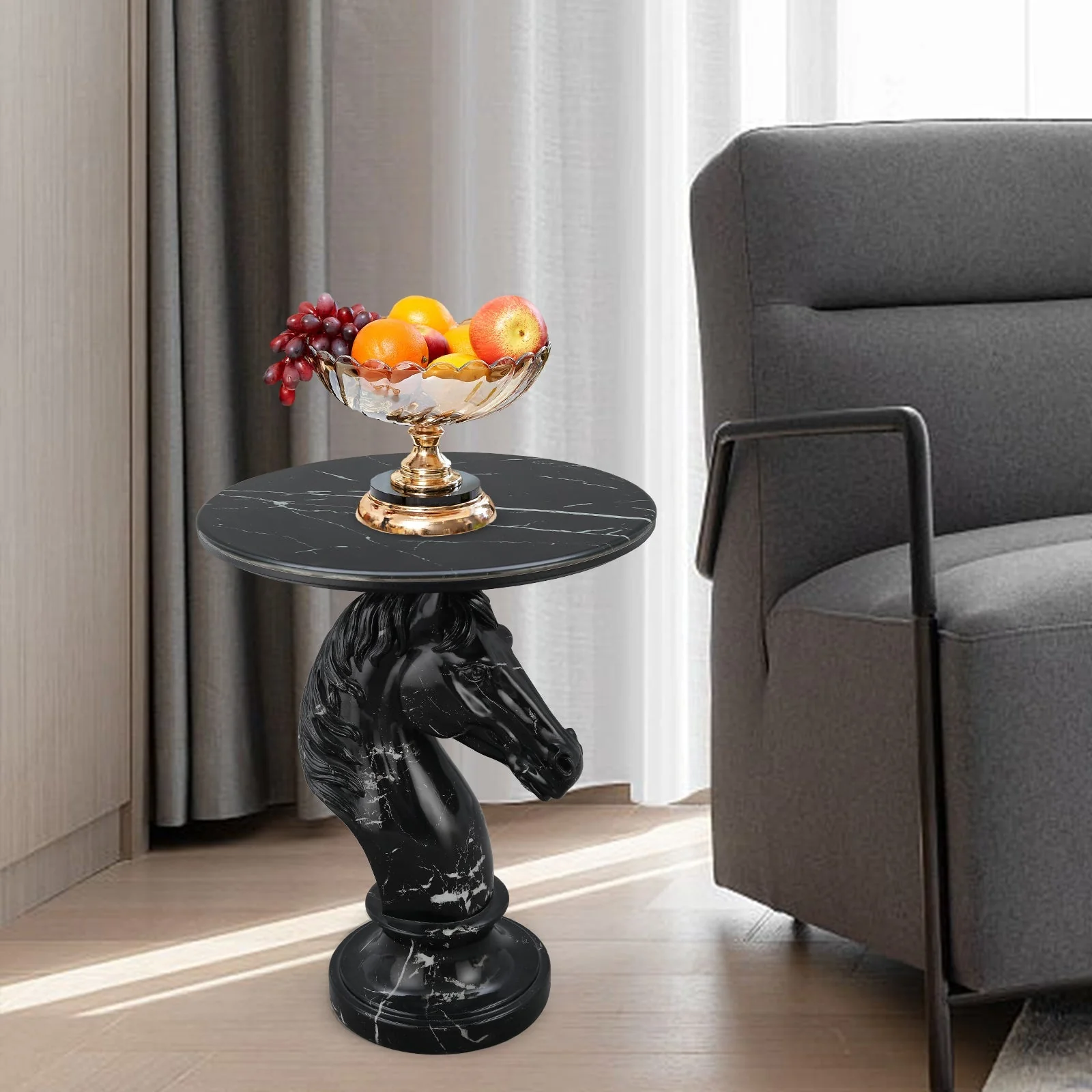 Horse Head Accent Table Animal Statue End Table - Image 9