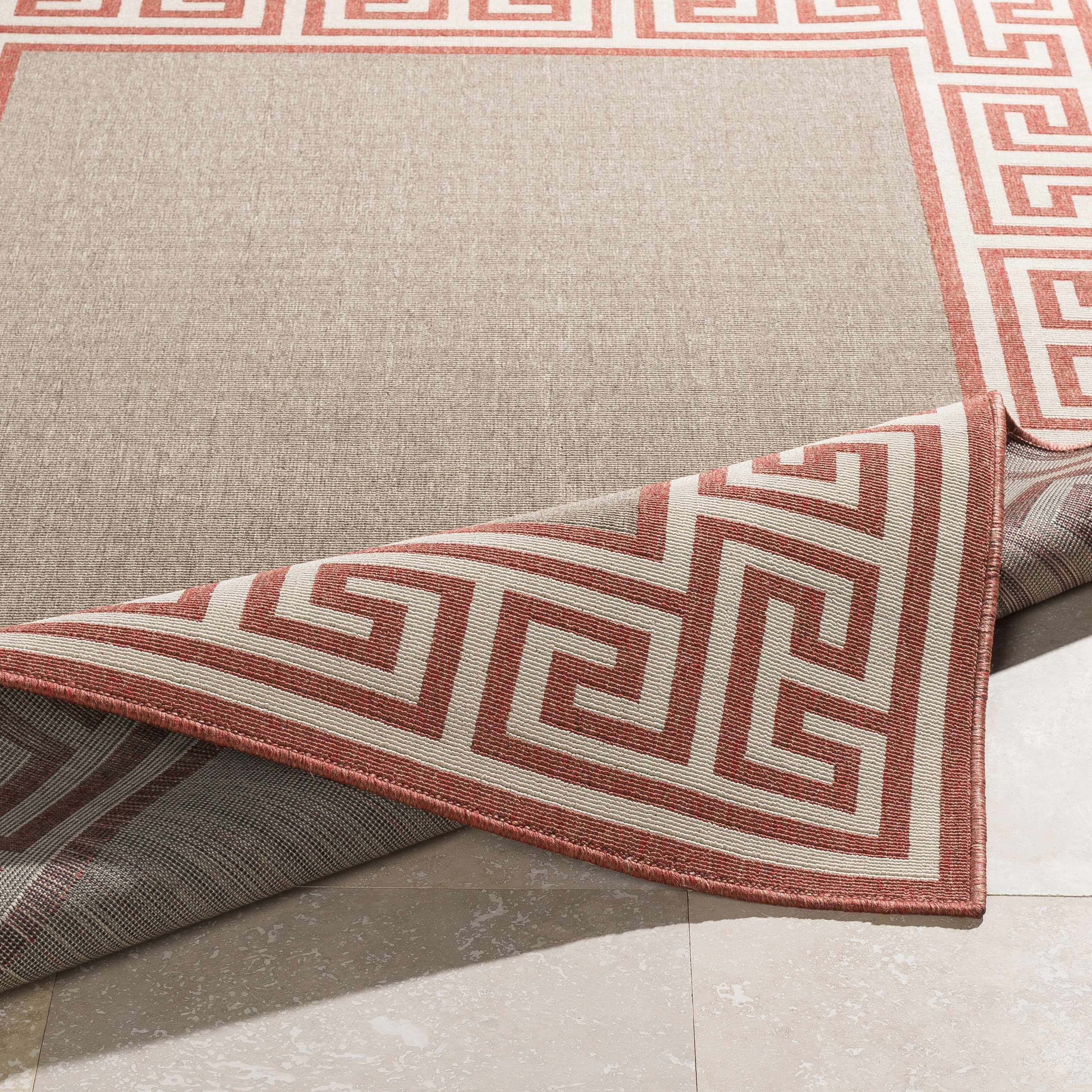 Houtz Red Border Greek Rug - Clearance - Image 7