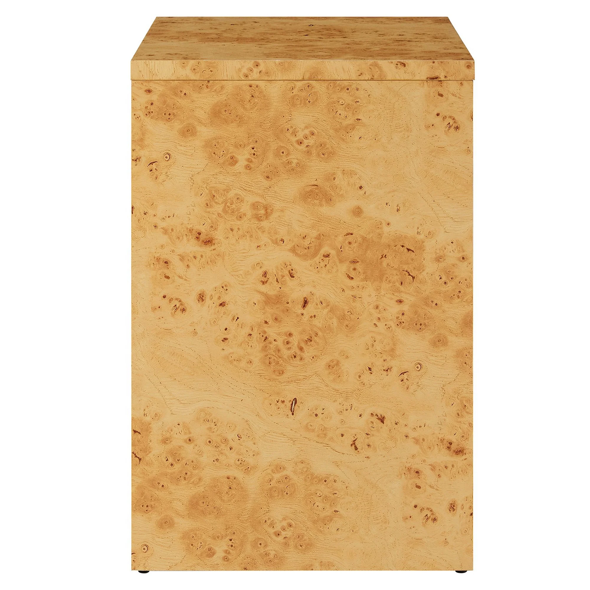 Hudson 1-Drawer Burl Wood Nightstand with Shelf - Image 5