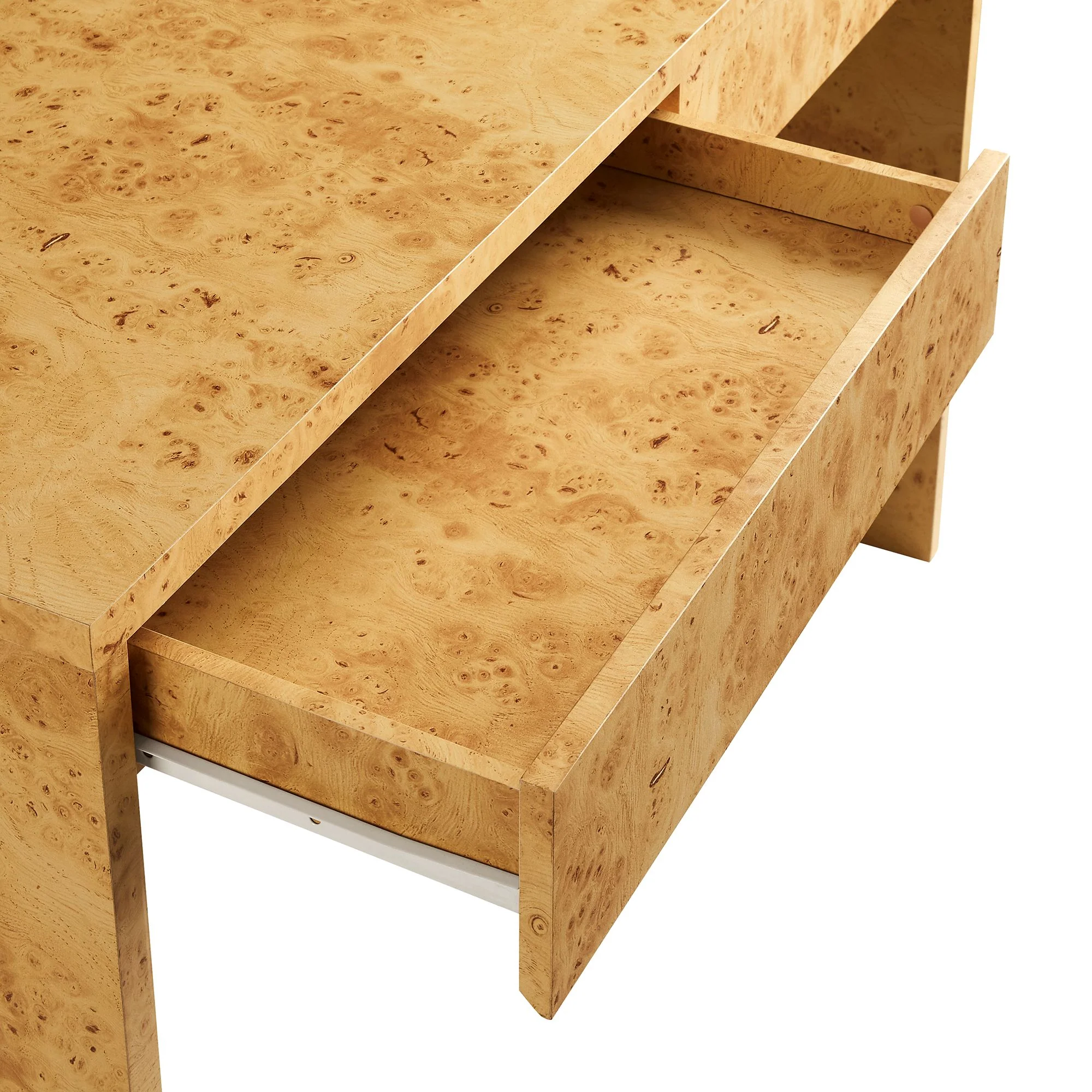 Hudson 2-Drawer Burl Wood Desk by Modway - Image 7