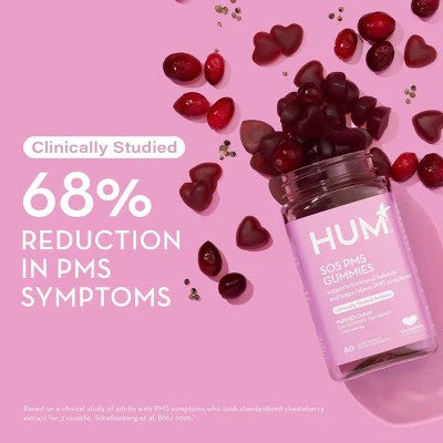 HUM Nutrition SOS PMS for PMS Relief & Mood Support Vegan Gummies 60ct - New - Image 3