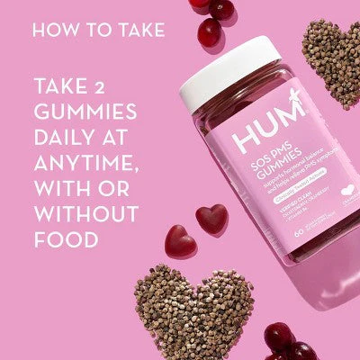 HUM Nutrition SOS PMS for PMS Relief & Mood Support Vegan Gummies 60ct - New - Image 6