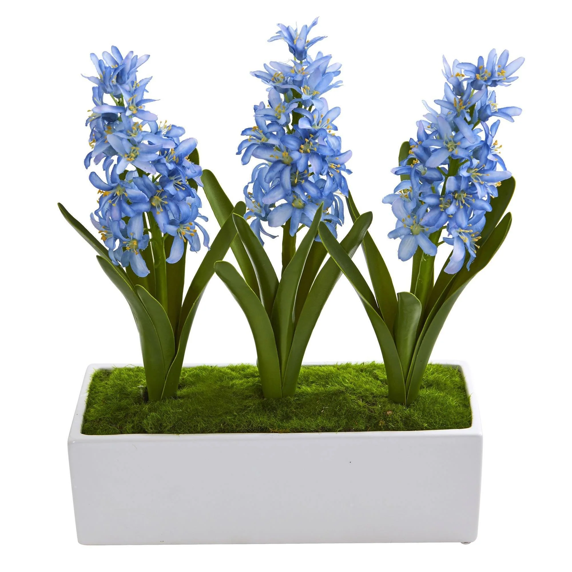 Hyacinth Artificial Arrangement in White Vase - Image 2