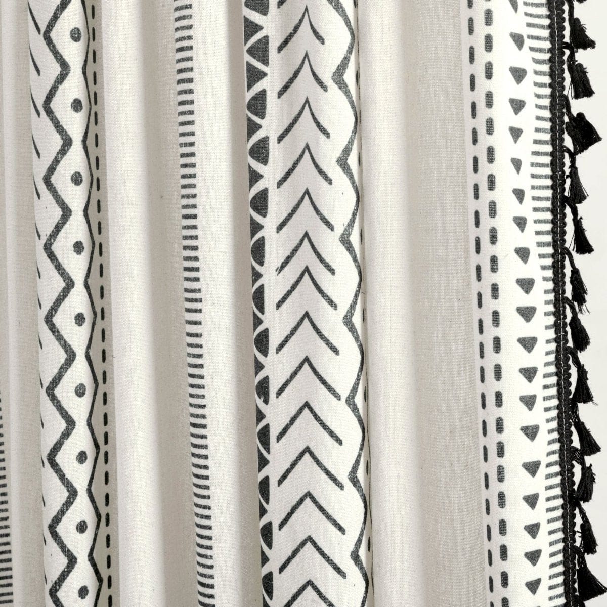 Hygge Boho Stripe Tassel Window Curtain Panel Set - Image 3