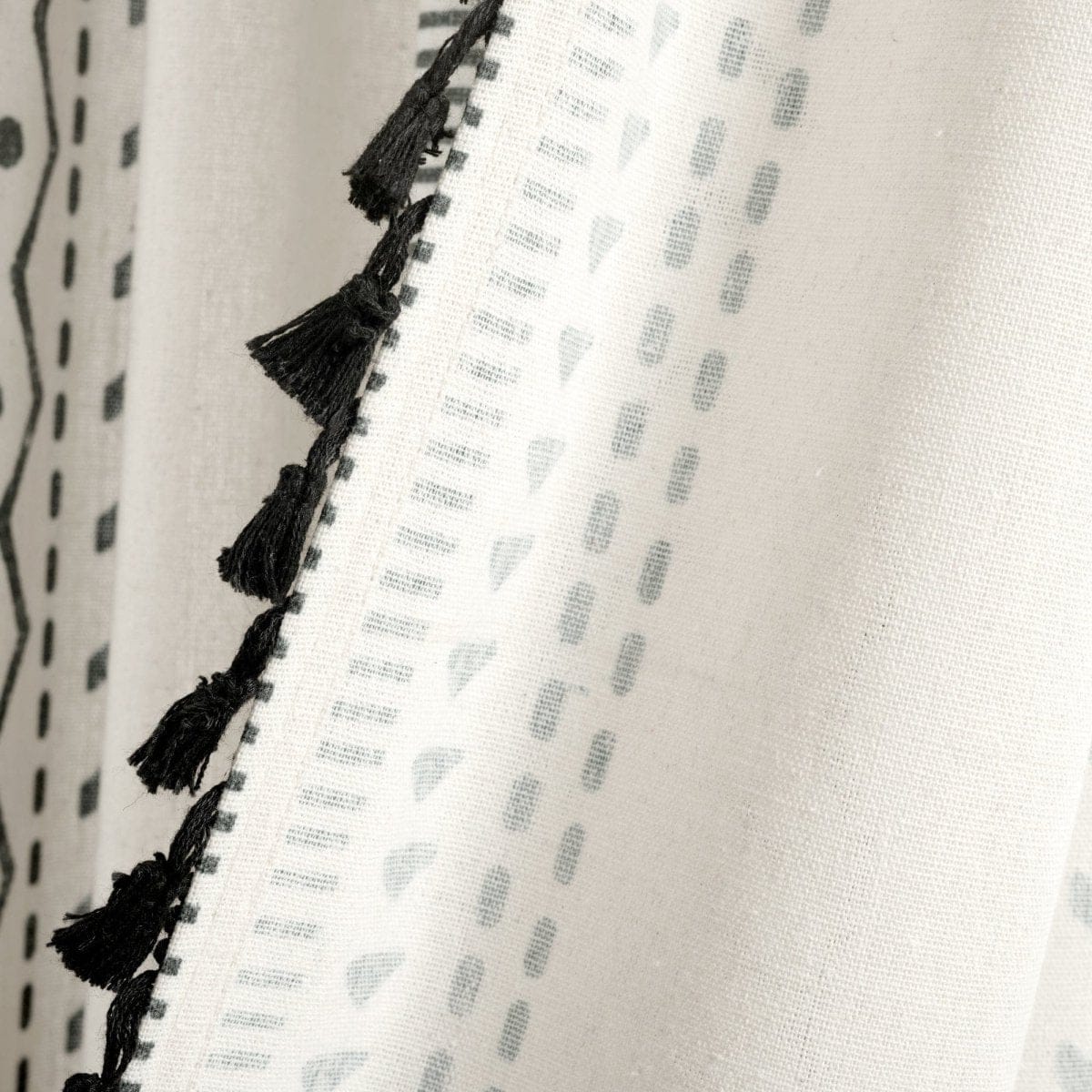 Hygge Boho Stripe Tassel Window Curtain Panel Set - Image 5