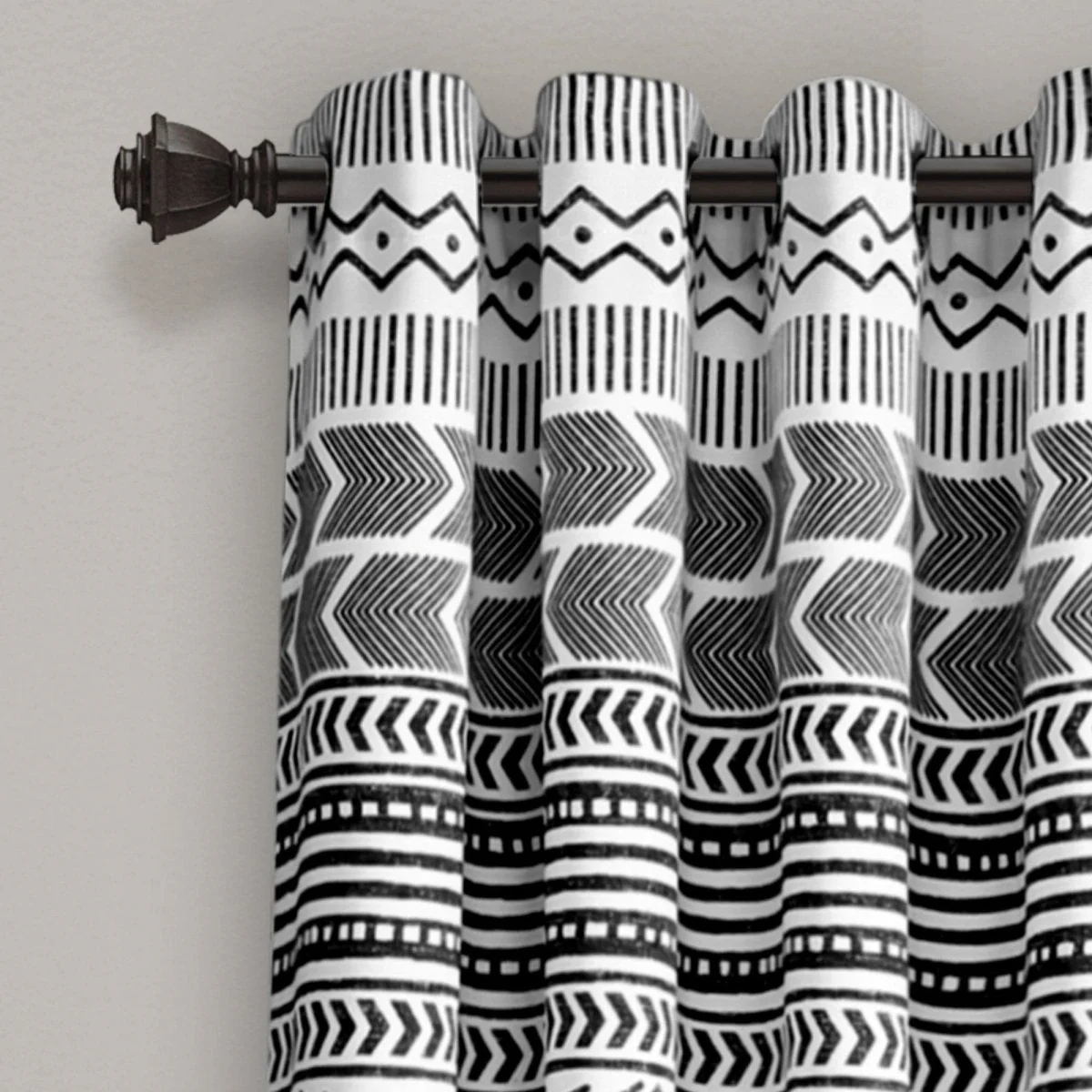 Hygge Geo Light Filtering Window Curtain Panel Set - Image 3