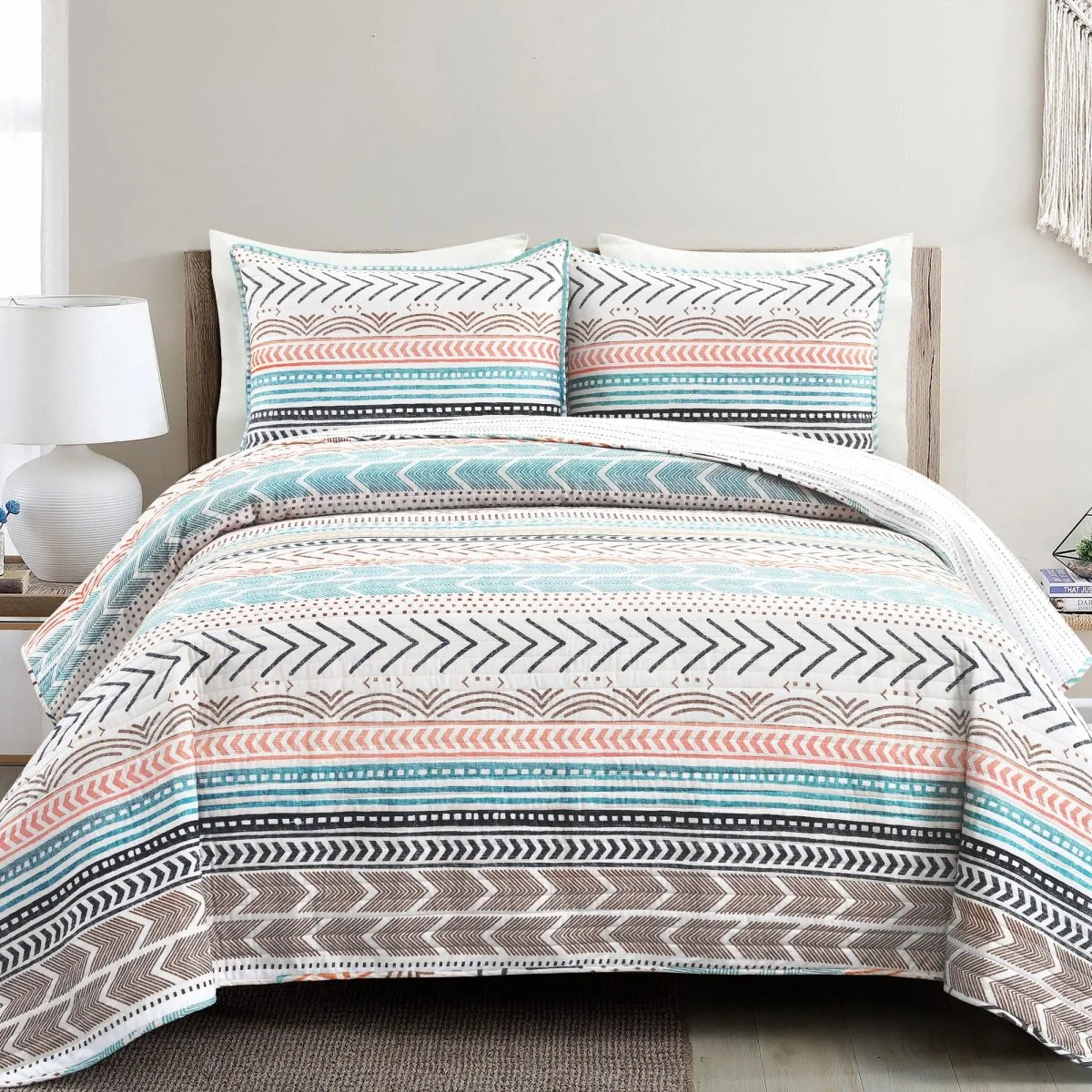 Hygge Geo Quilt 3 Piece Set - Image 2