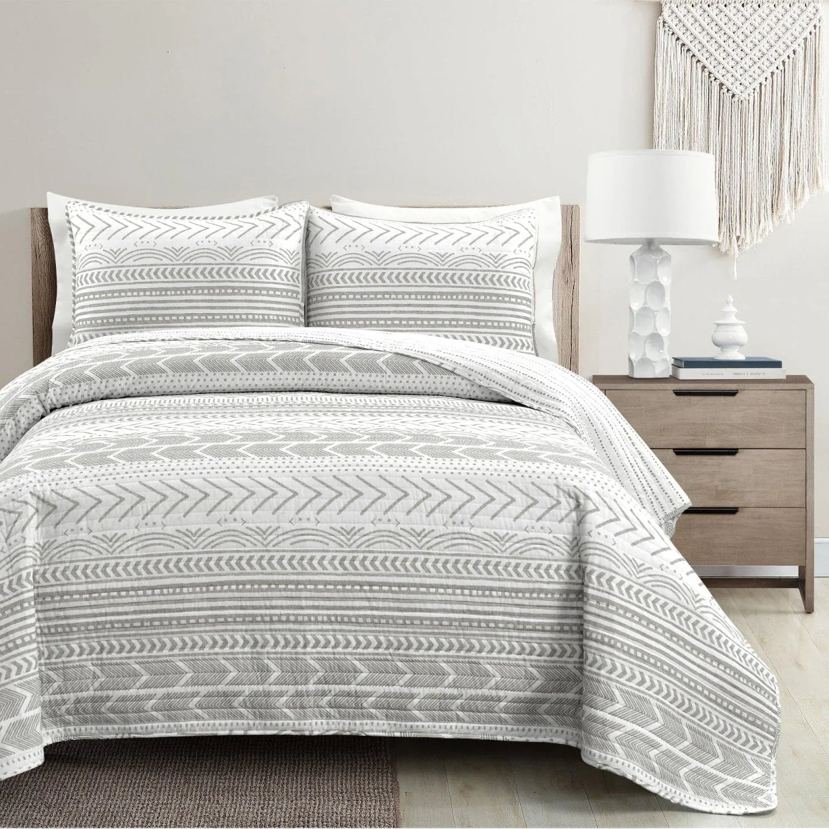 Hygge Geo Quilt 3 Piece Set - Image 3