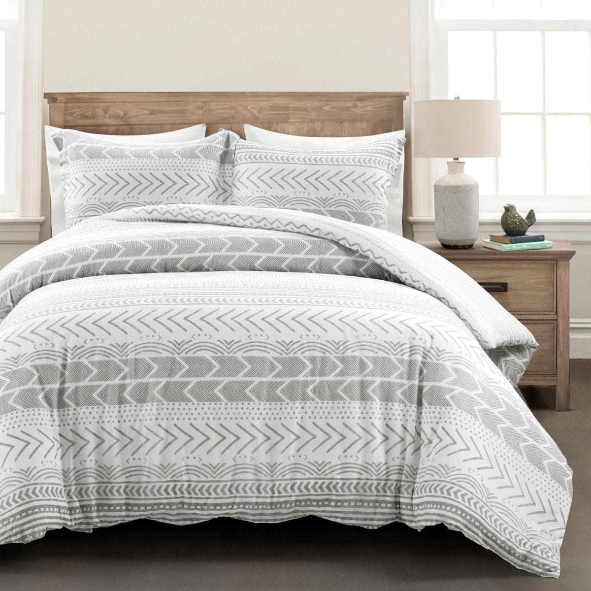 Hygge Geo Reversible Cotton Duvet Cover 3 Piece Set - Image 22